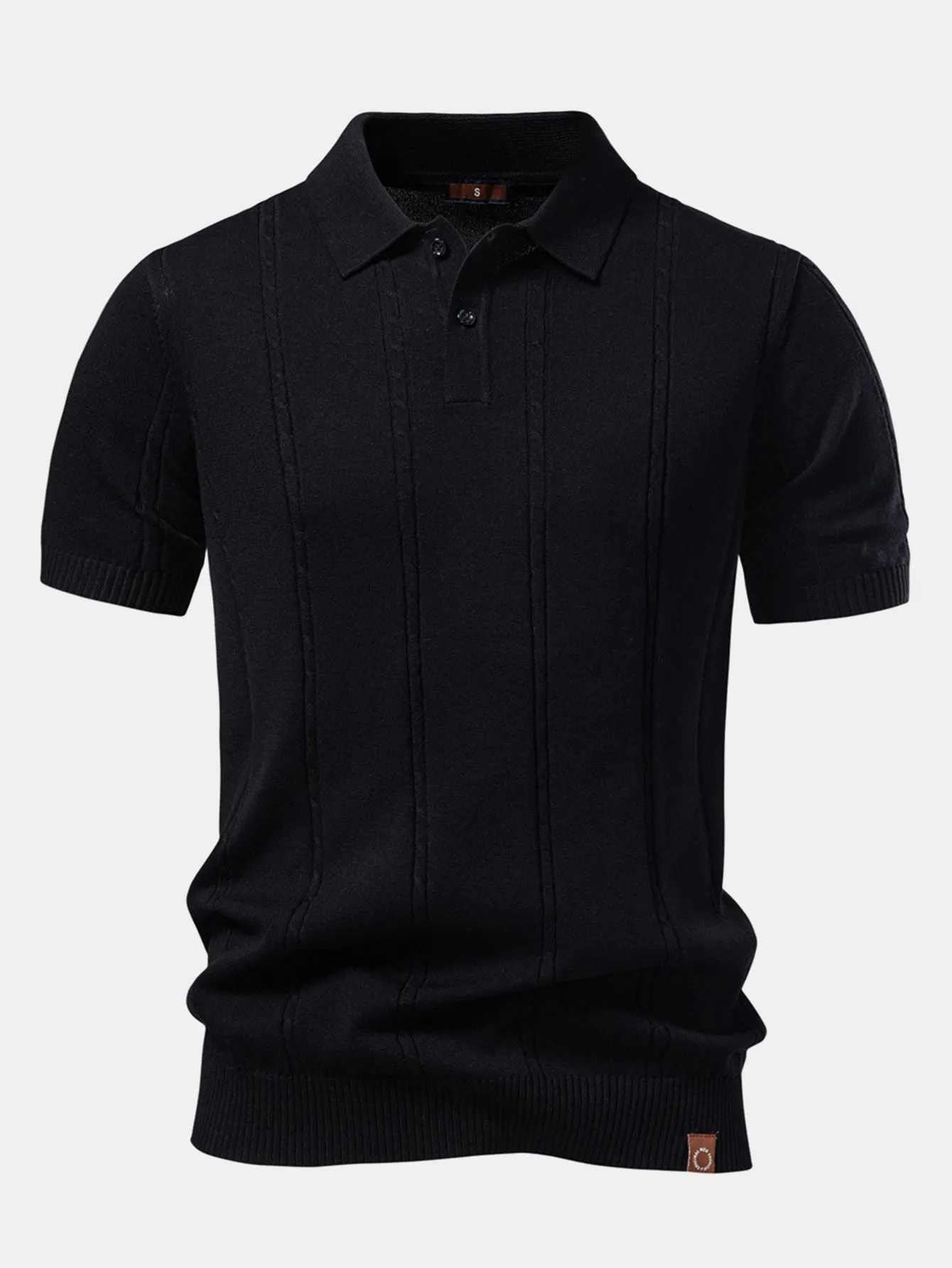 Twist Knit Polo & Slim Fit Tapered Trousers sold by Hoooyi product image thumbnail 5