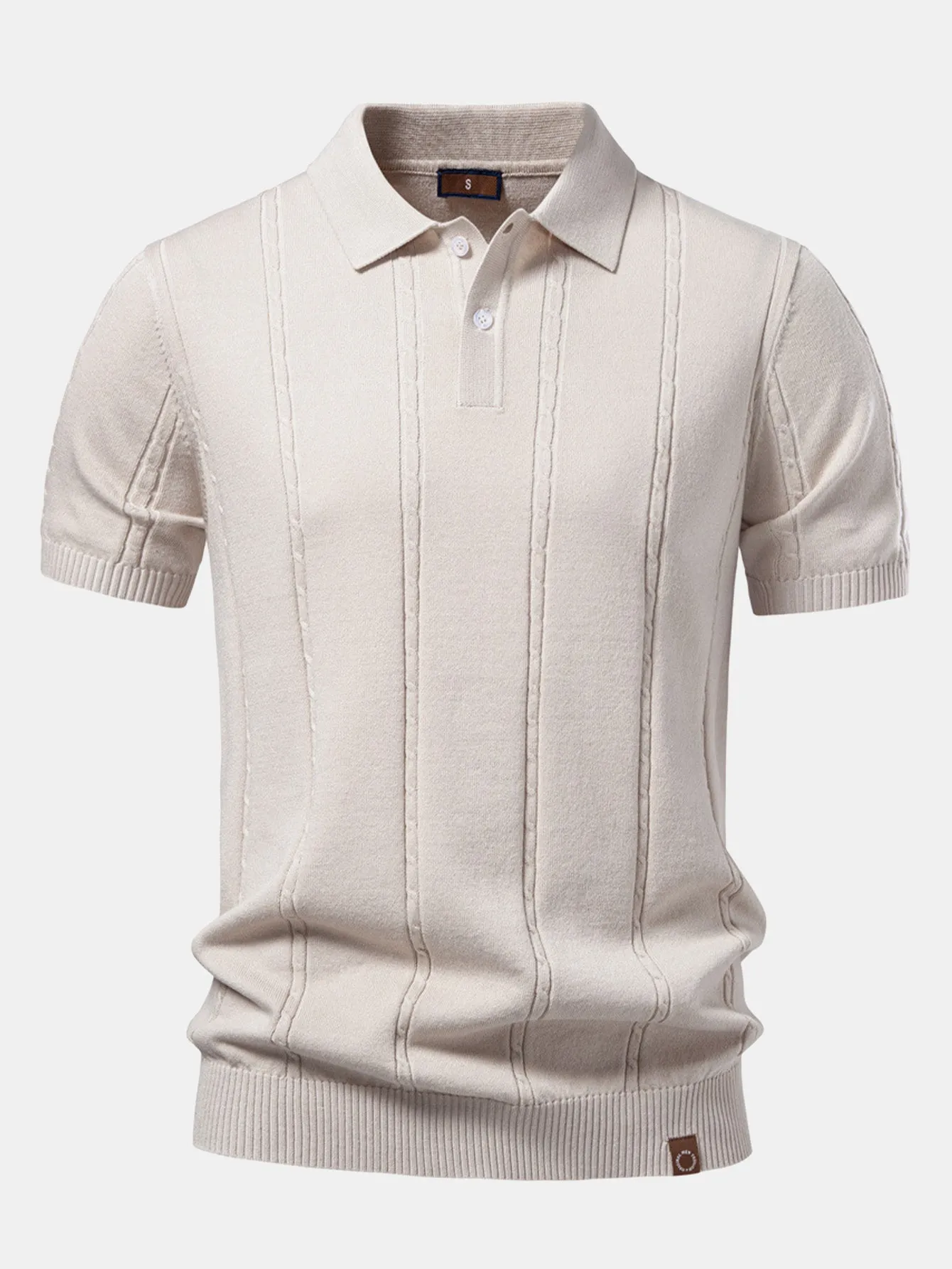 Twist Knit Polo & Slim Fit Tapered Trousers sold by Hoooyi product image thumbnail 4