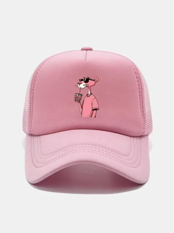 Pink Panther Print Mesh Baseball Cap made by Hoooyi