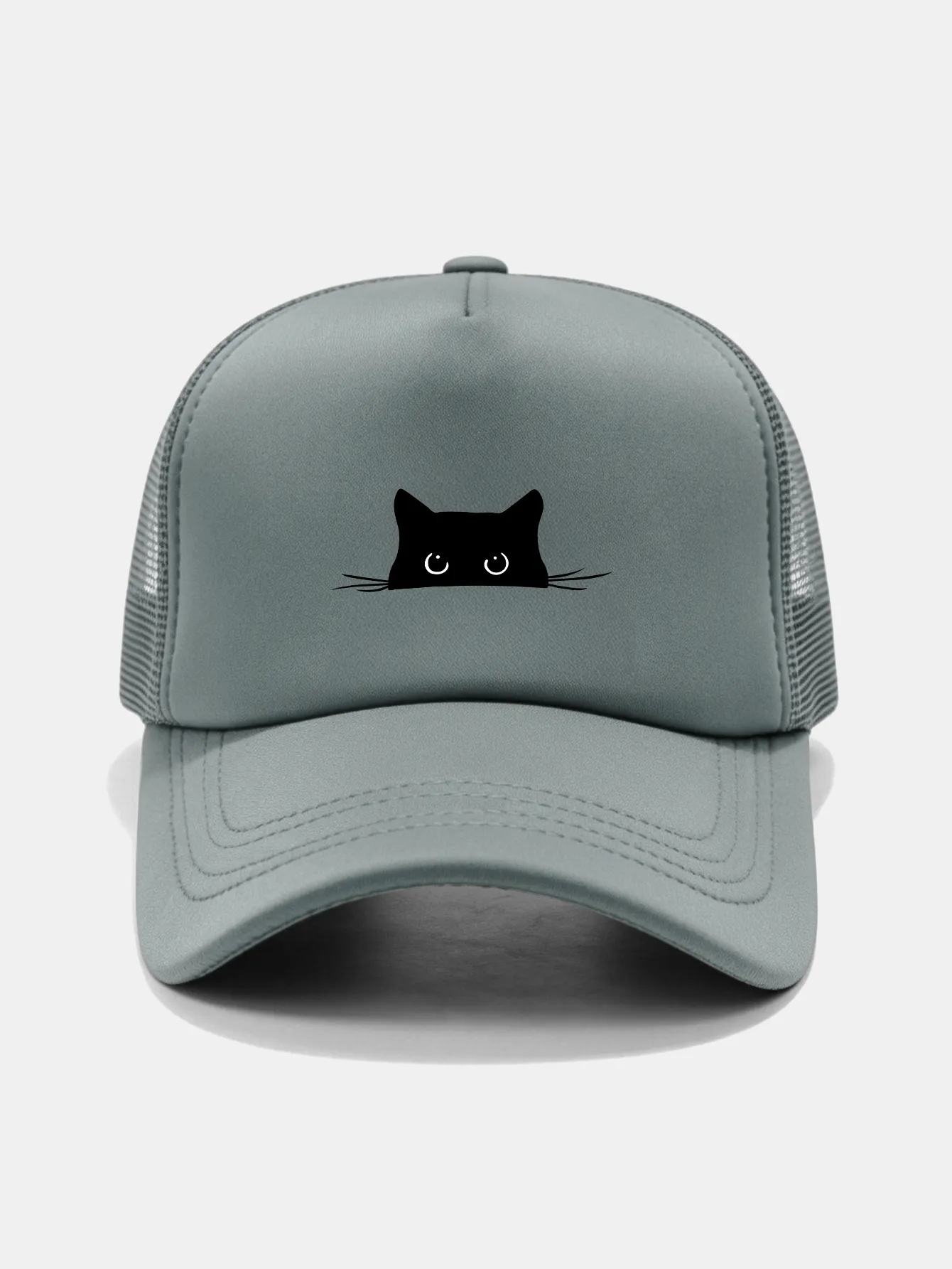 Black Cat Print Mesh Baseball Cap sold by Hoooyi product image thumbnail 5