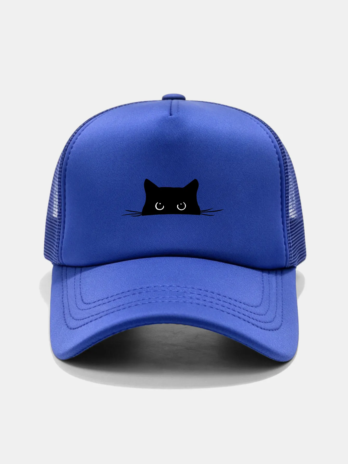 Black Cat Print Mesh Baseball Cap sold by Hoooyi
