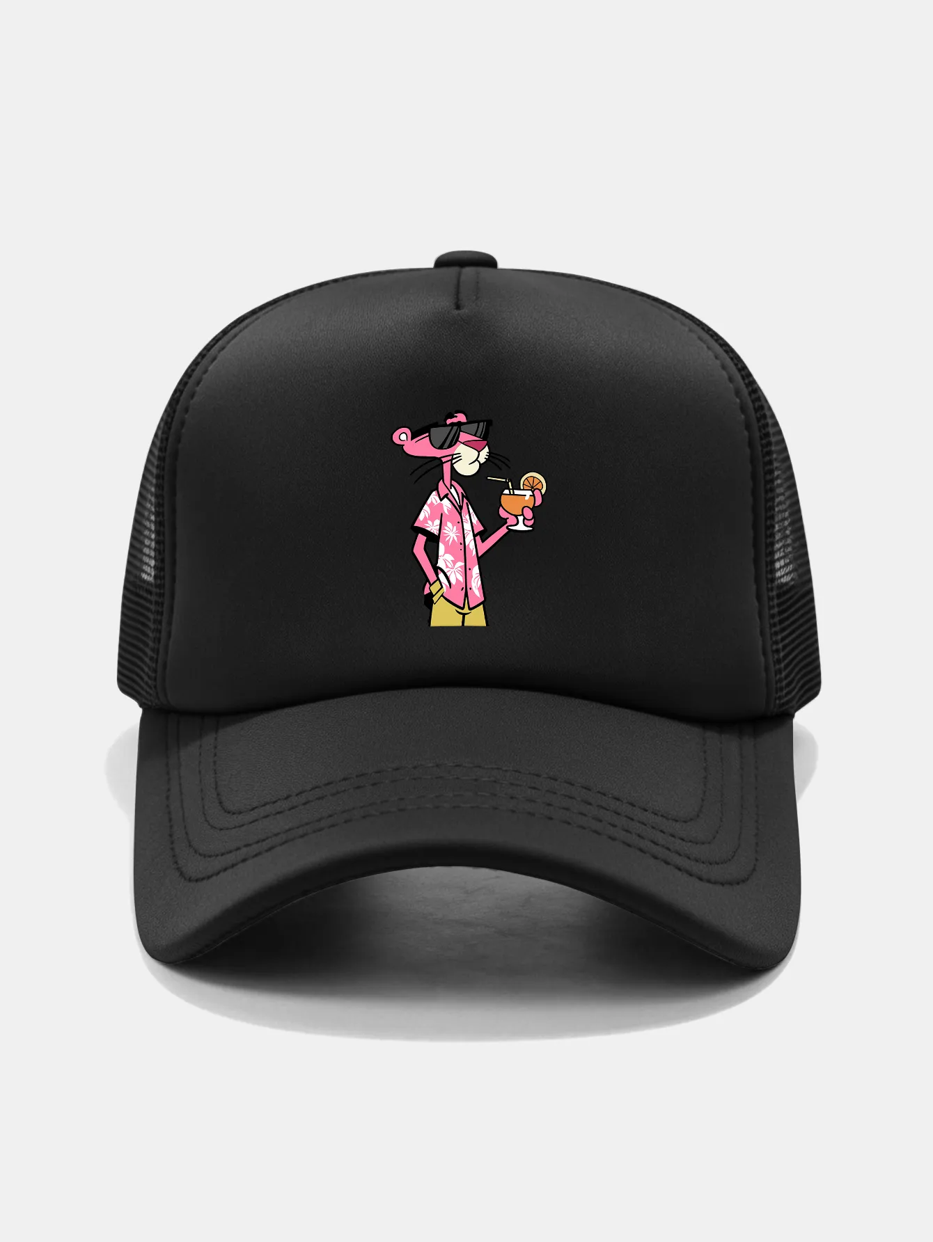 Vacation Pink Panther Print Mesh Baseball Cap sold by Hoooyi product image thumbnail 3
