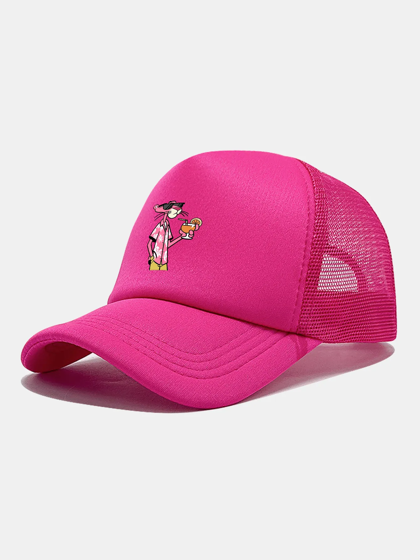 Vacation Pink Panther Print Mesh Baseball Cap sold by Hoooyi product image thumbnail 2