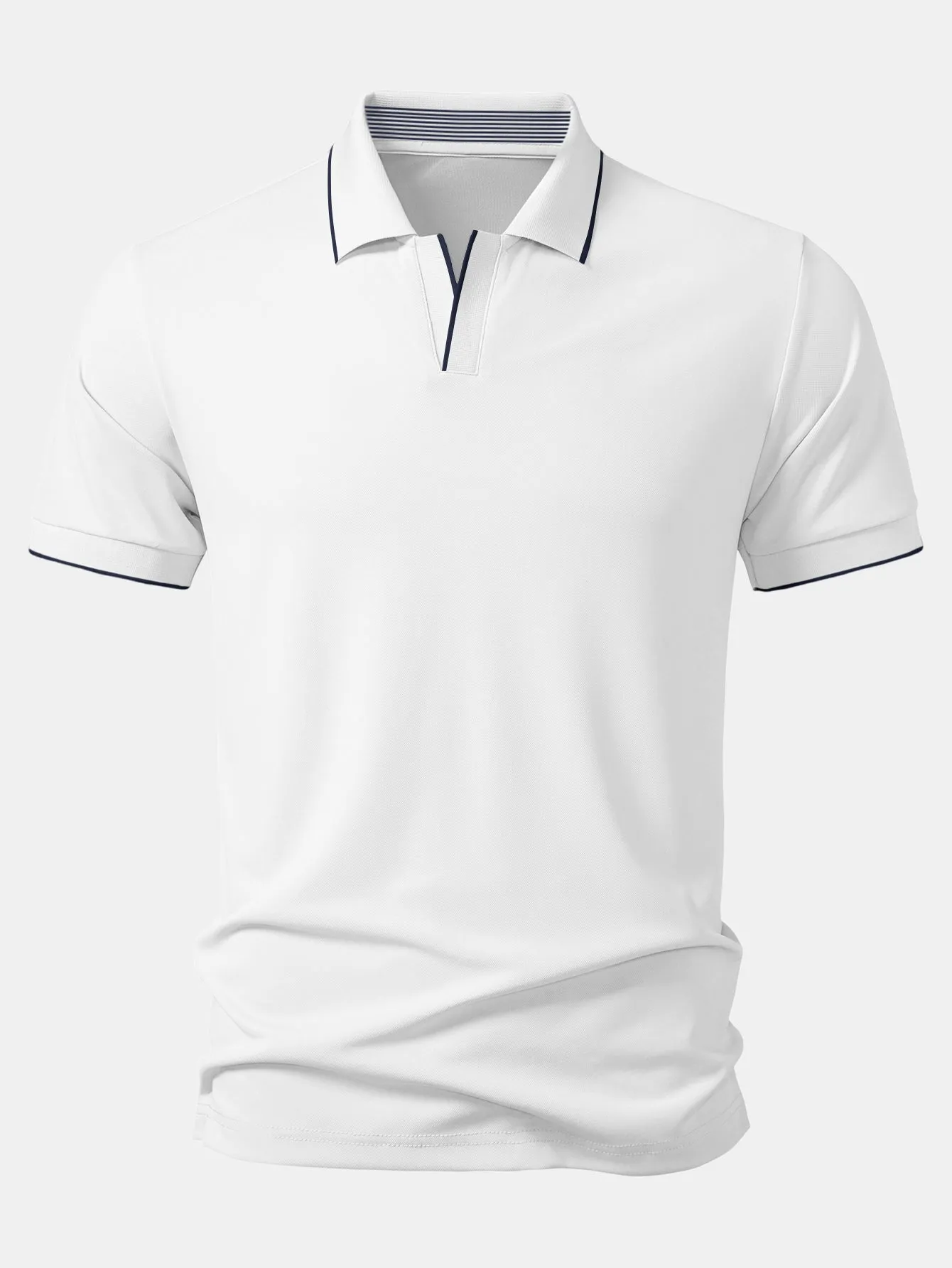 Contrast Trim Johnny Collar Polo sold by Hoooyi product image thumbnail 4