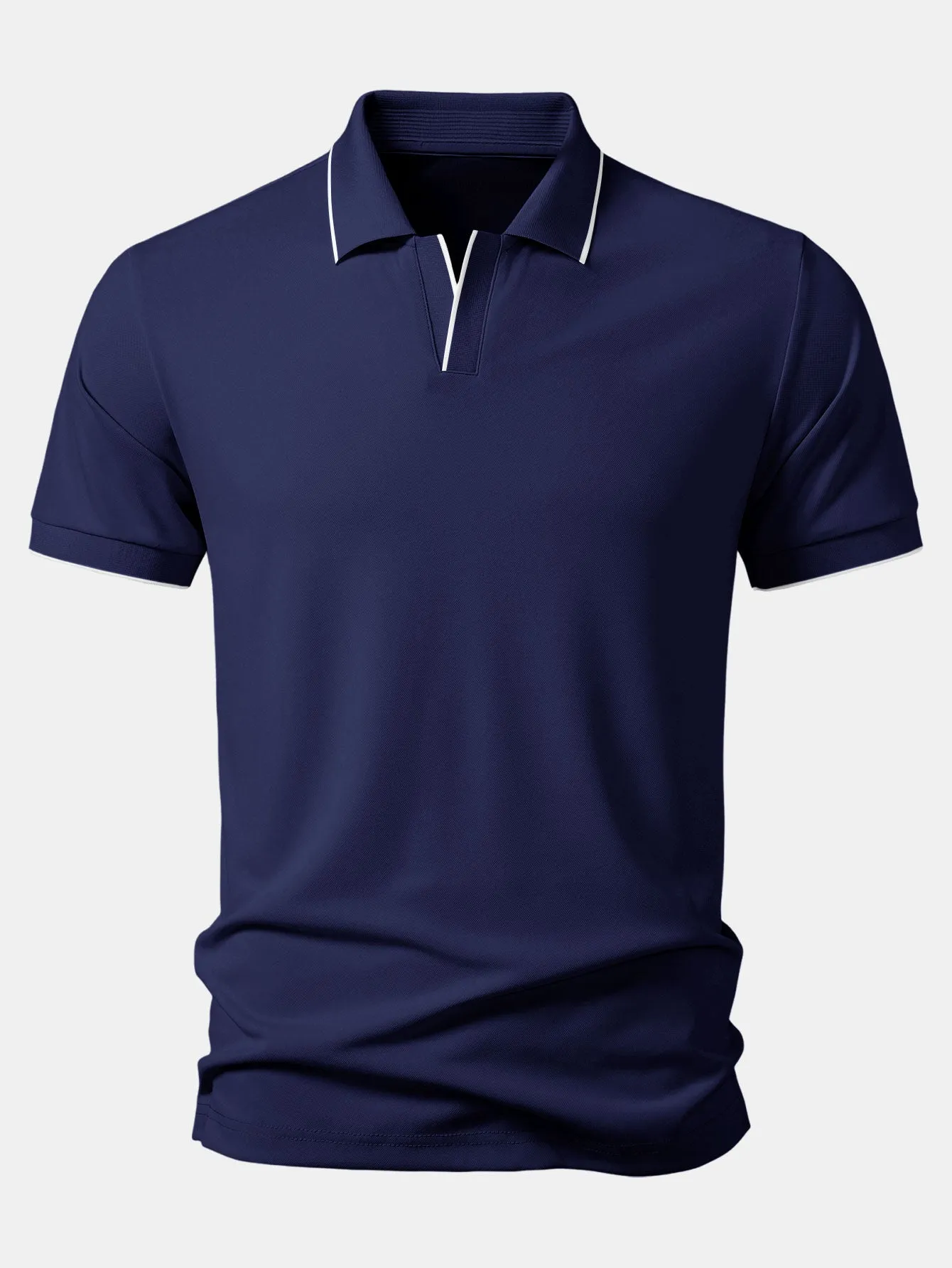 Contrast Trim Johnny Collar Polo sold by Hoooyi product image thumbnail 5