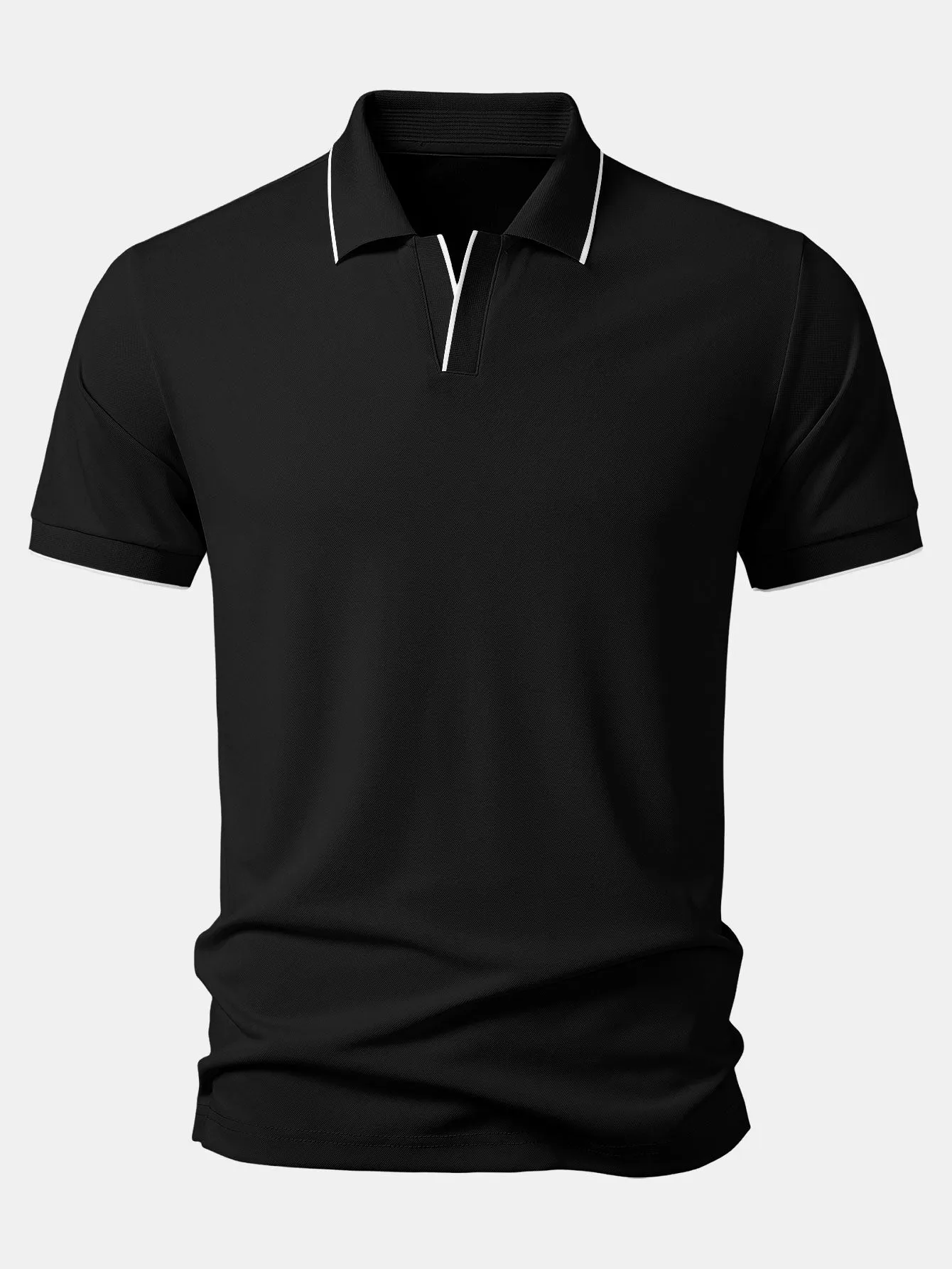 Contrast Trim Johnny Collar Polo sold by Hoooyi product image thumbnail 3