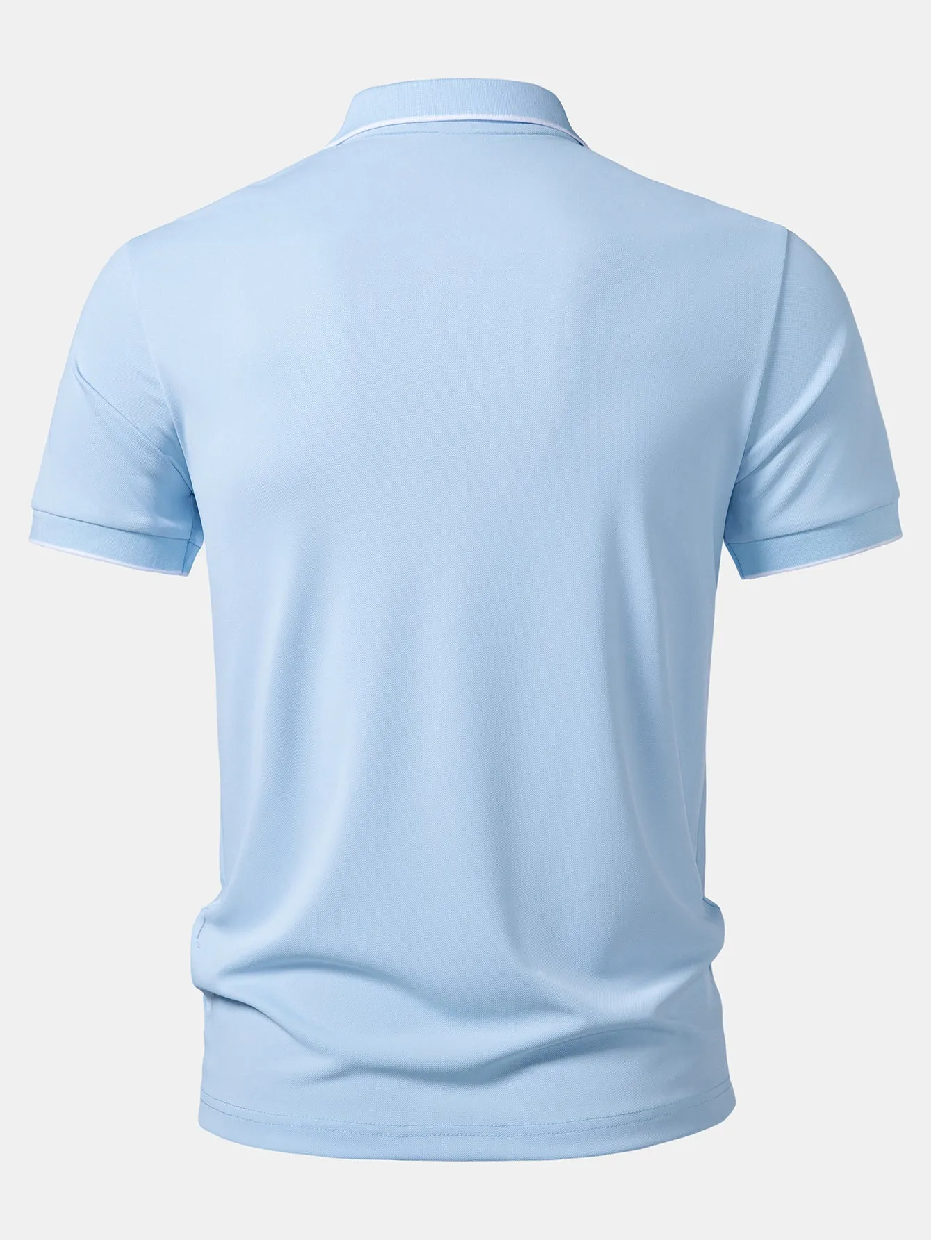 Contrast Trim Johnny Collar Polo sold by Hoooyi product image thumbnail 2