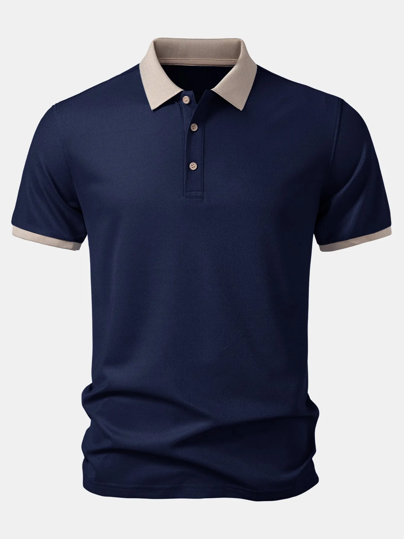 Contrast Collar Polo sold by Hoooyi