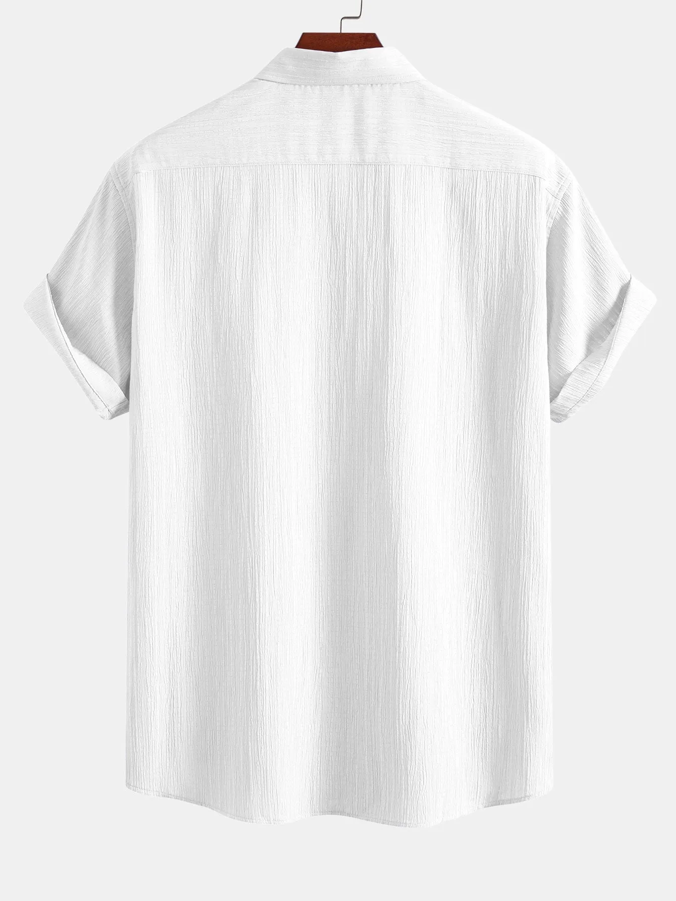 Crinkled Textured Button Down Shirt sold by Hoooyi product image thumbnail 4
