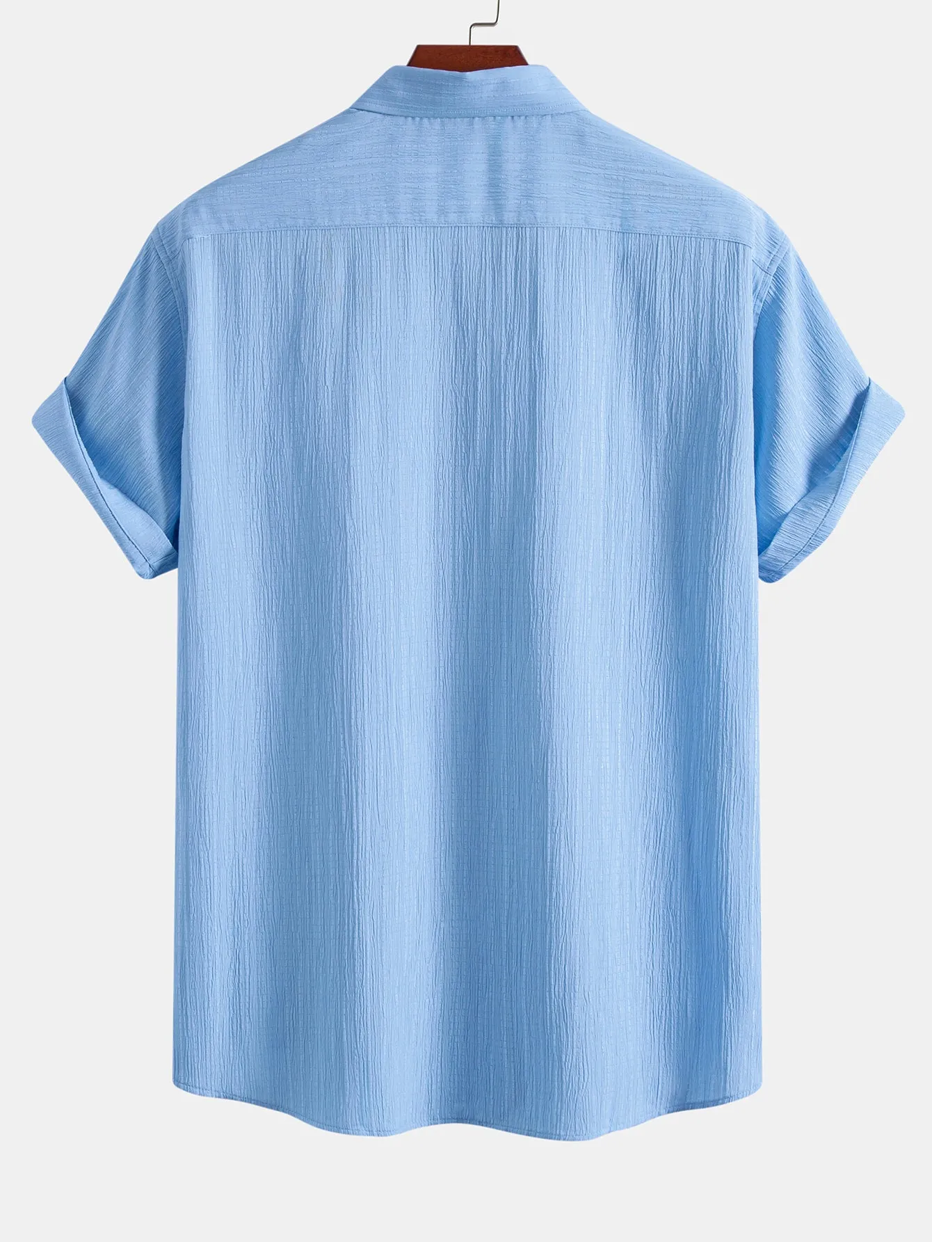Crinkled Textured Button Down Shirt sold by Hoooyi product image thumbnail 2
