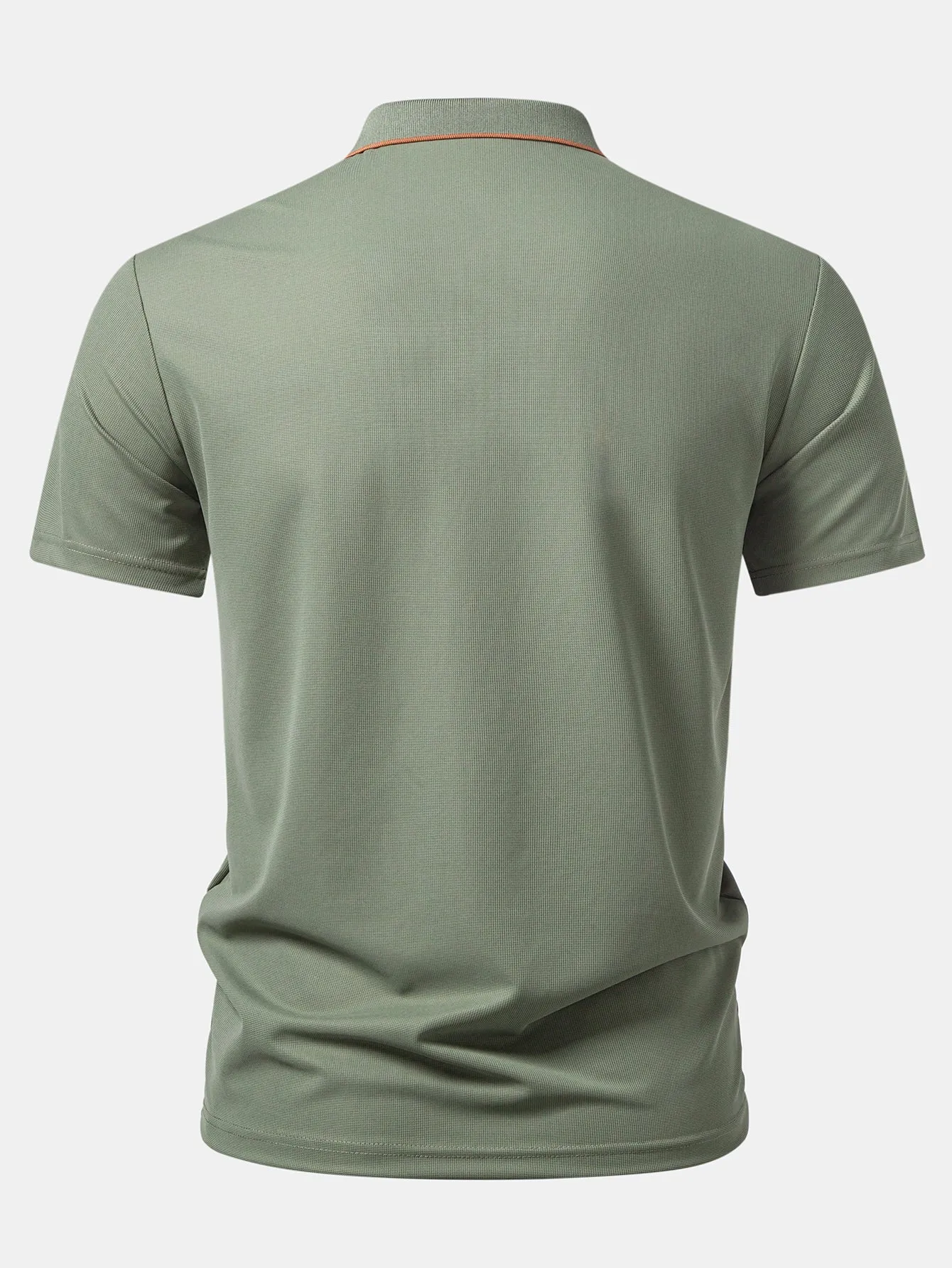 Textured Zipper Polo sold by Hoooyi product image thumbnail 2