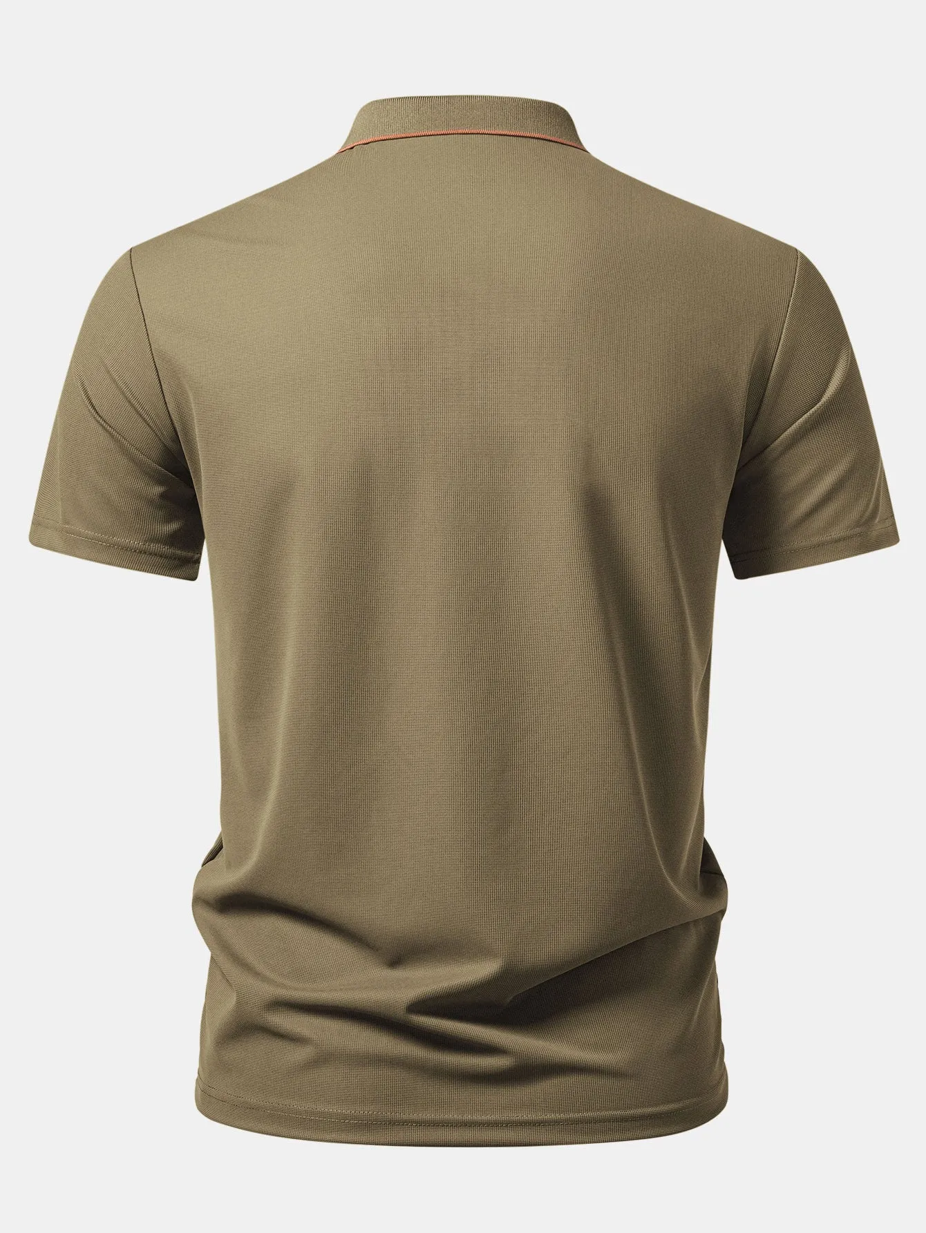 Textured Zipper Polo sold by Hoooyi product image thumbnail 4