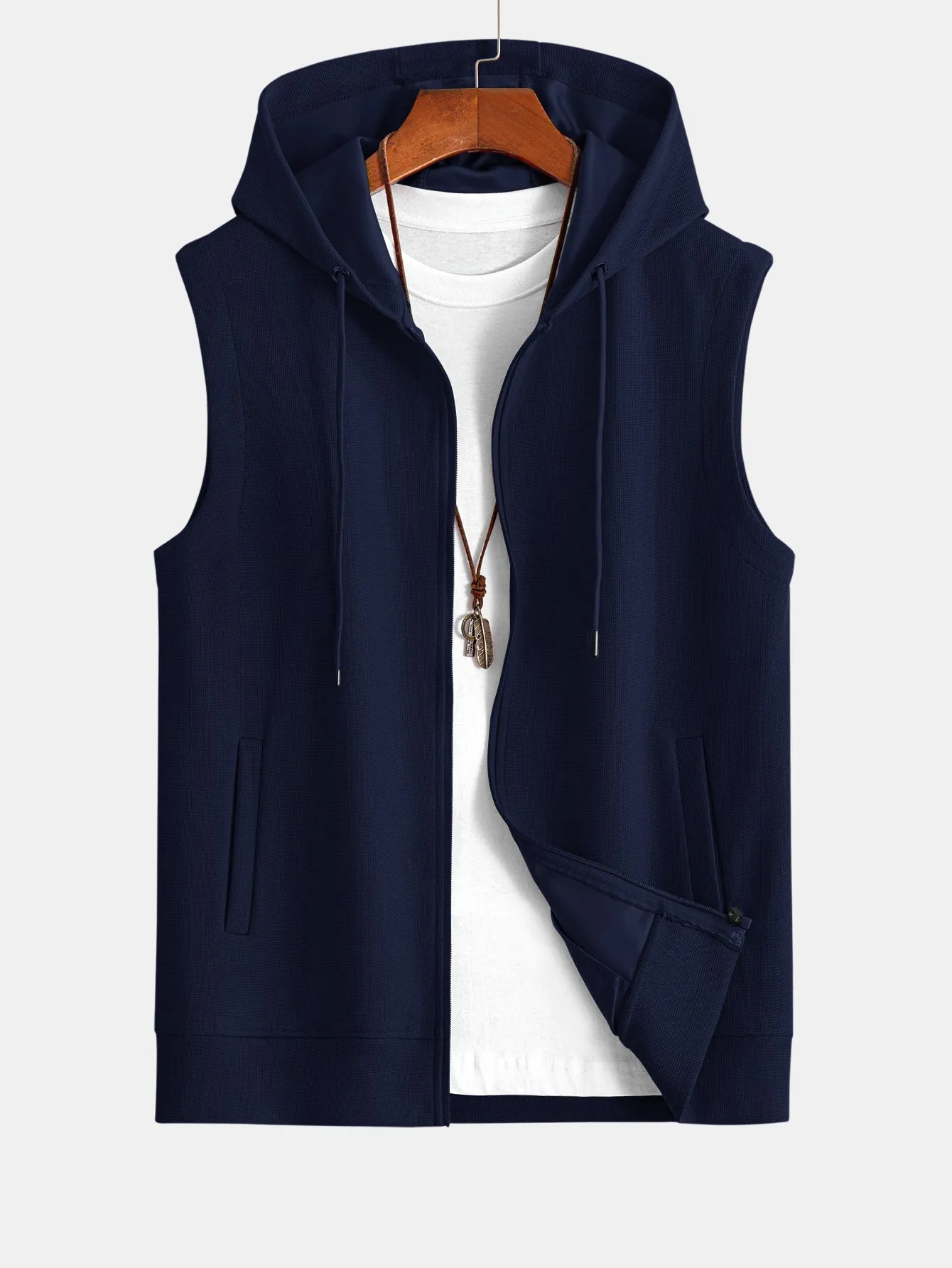 Waffle Sleeveless Hoodie sold by Hoooyi product image thumbnail 5