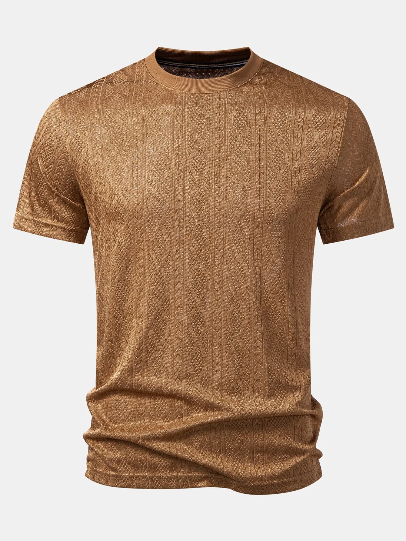 Geometry Jacquard Knit T-Shirt sold by Hoooyi
