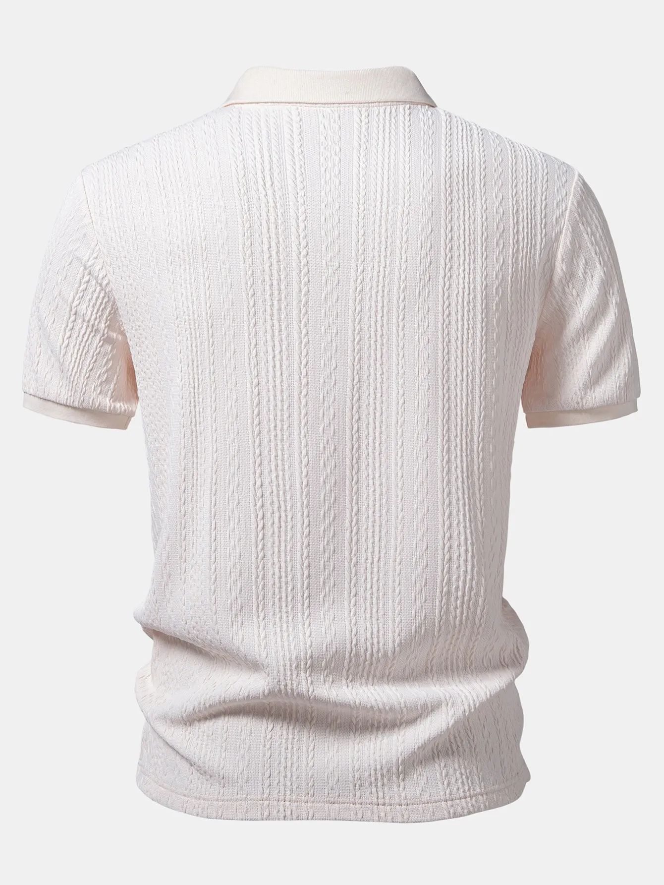 Twist Jacquard V Neck Polo & Slim Fit Tapered Trousers sold by Hoooyi product image thumbnail 5