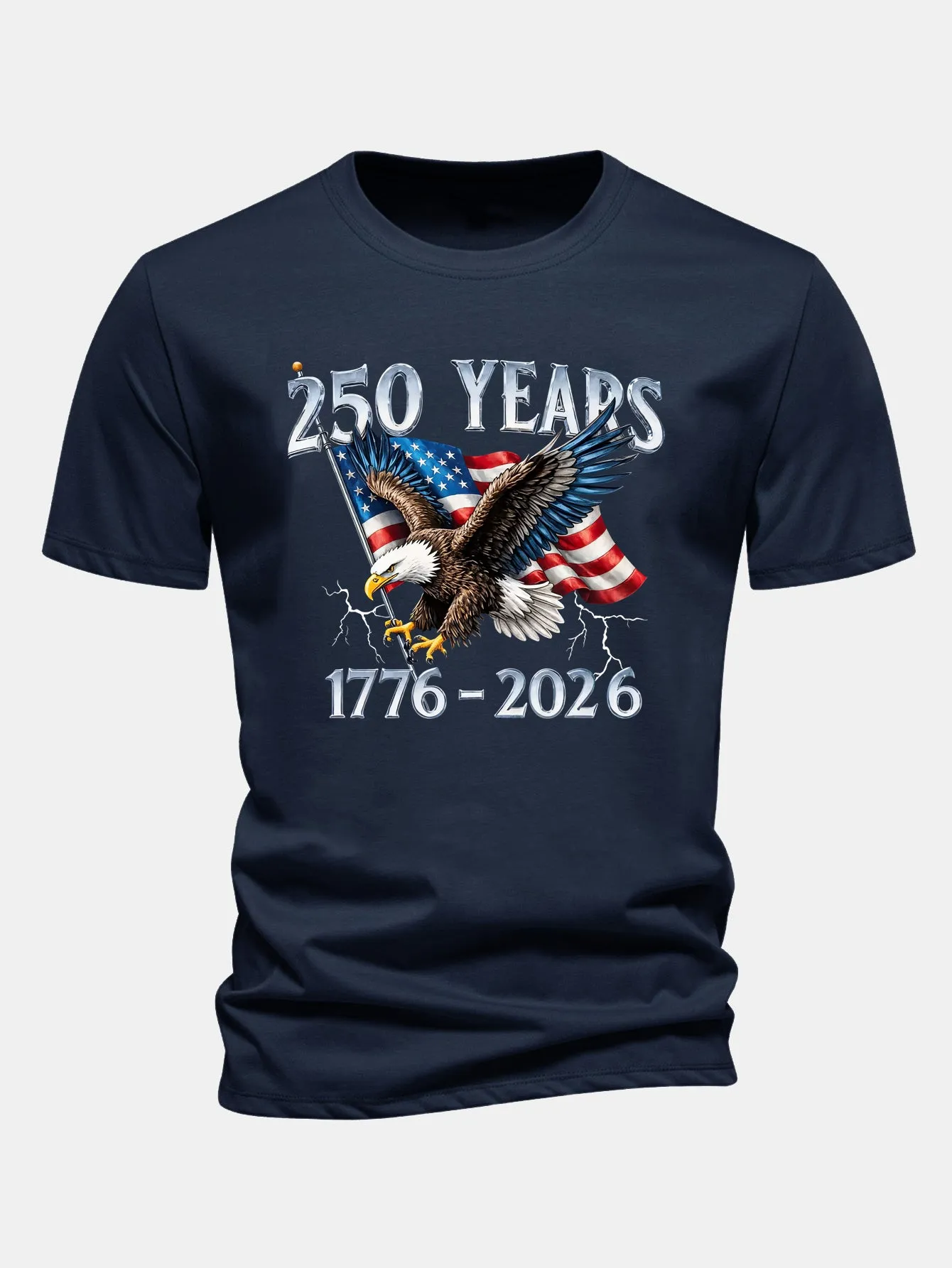 Regular Fit USA 250th Anniversary Print Cotton T-Shirt sold by Hoooyi product image thumbnail 2