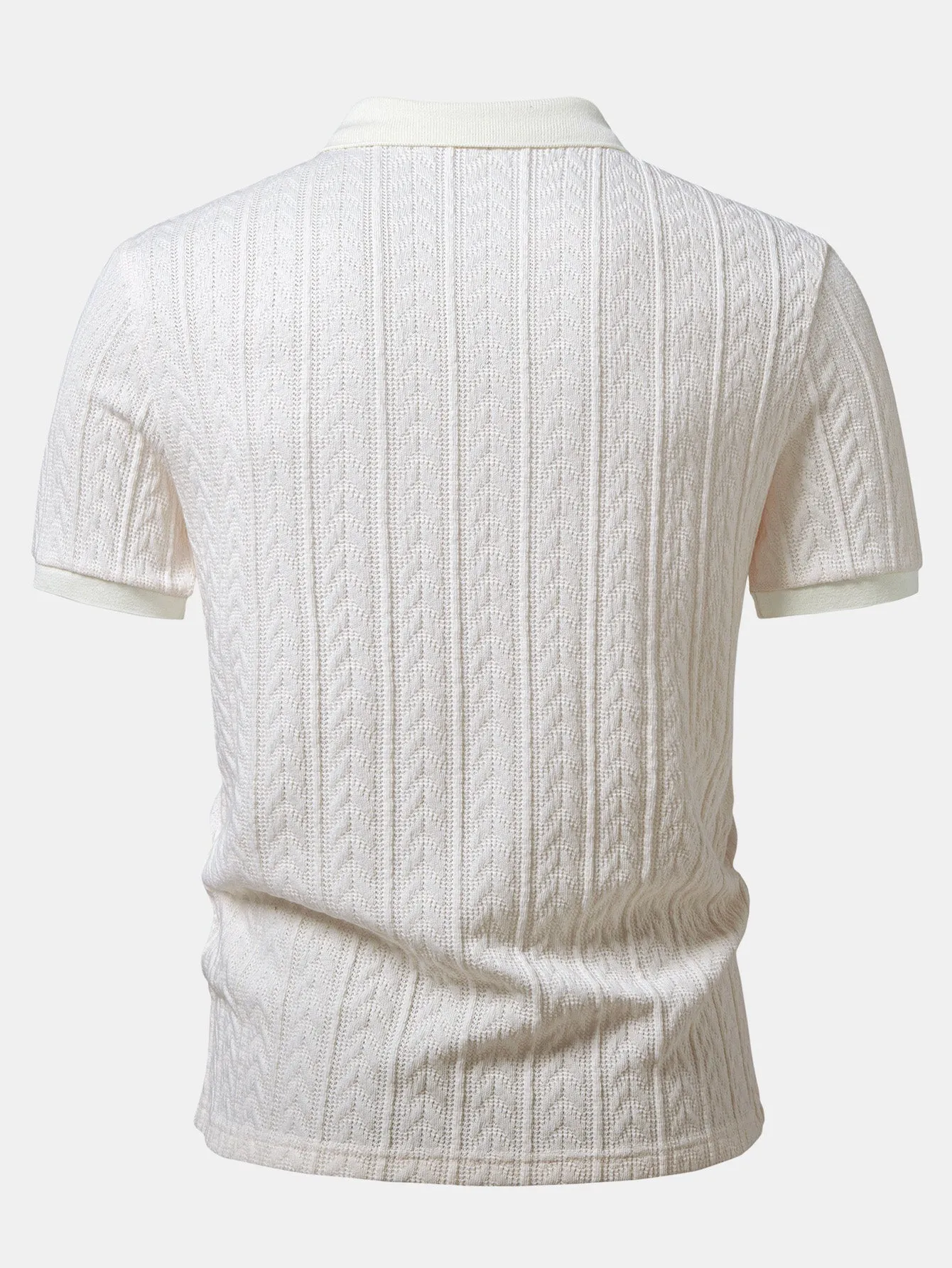 Wheat Ear Jacquard Zipper Knit Polo sold by Hoooyi product image thumbnail 4