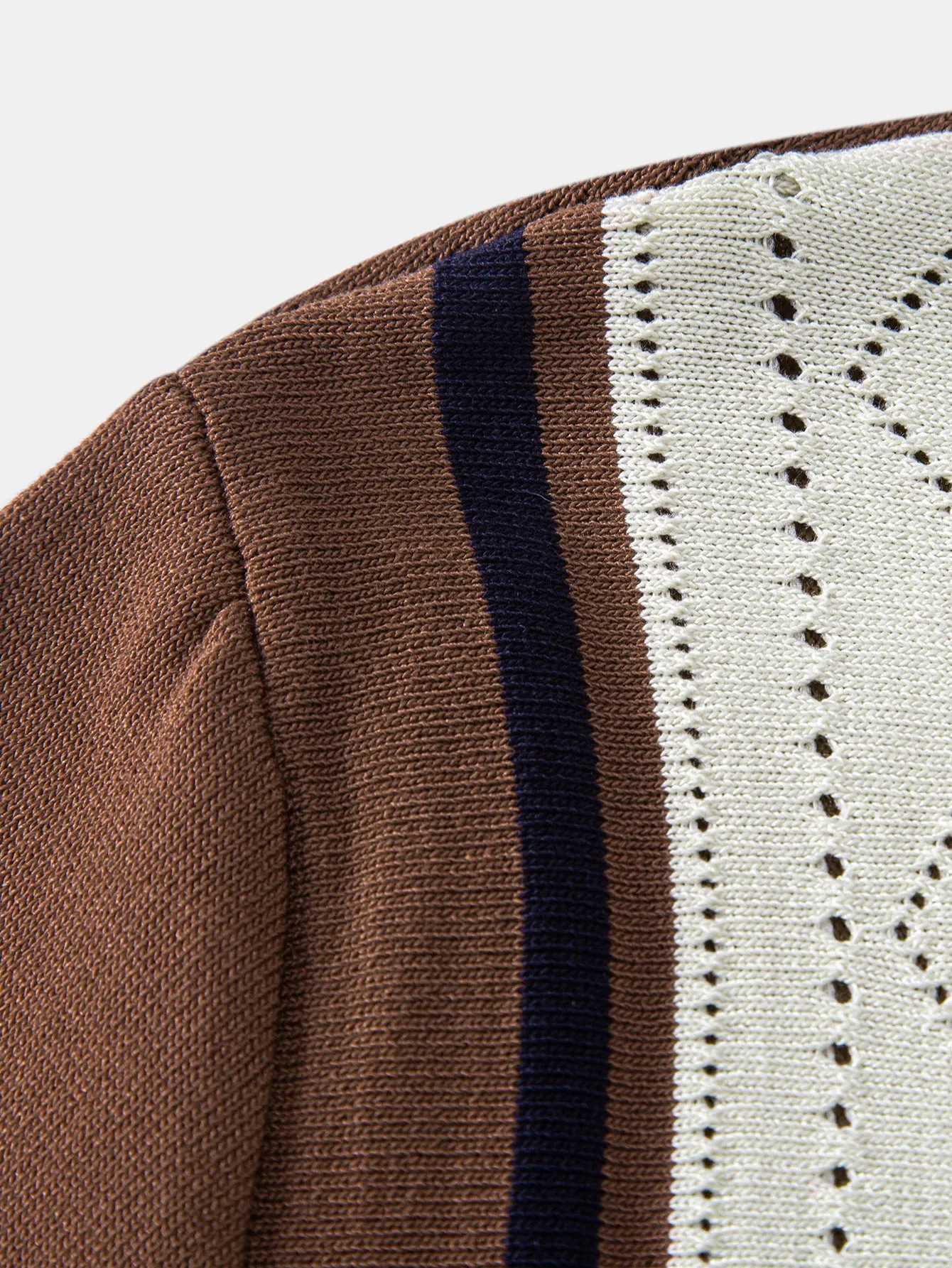 Contrast Geometric Zipper Knit Polo sold by Hoooyi product image thumbnail 5