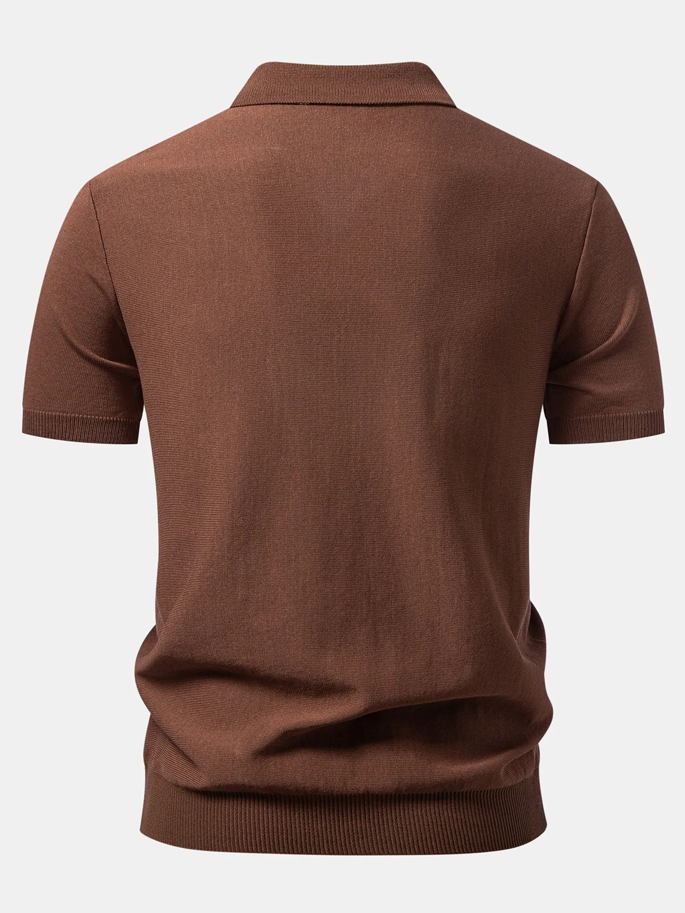 Contrast Geometric Zipper Knit Polo sold by Hoooyi product image thumbnail 2
