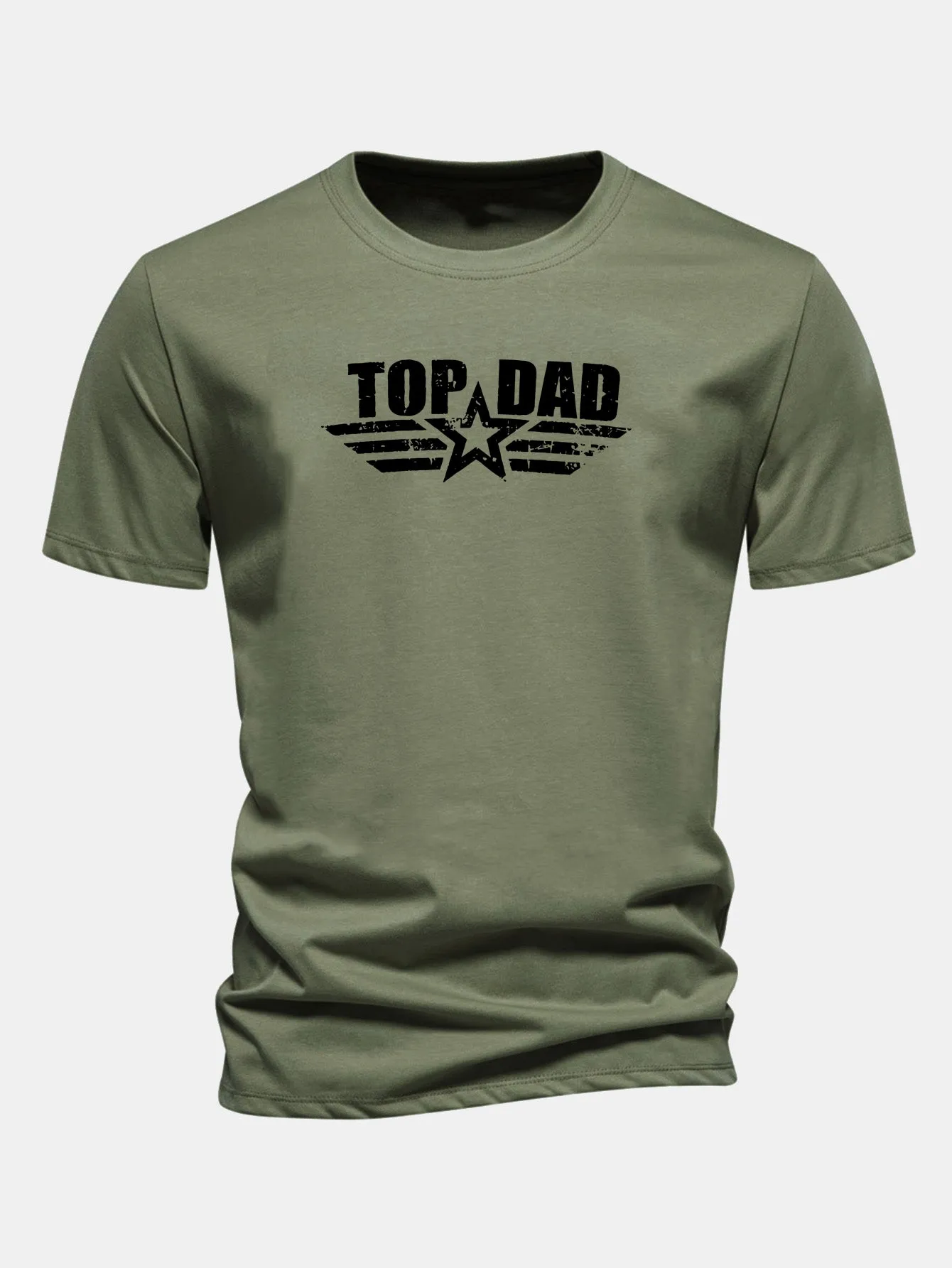 Regular Fit Top Dad Print Cotton T-Shirt sold by Hoooyi