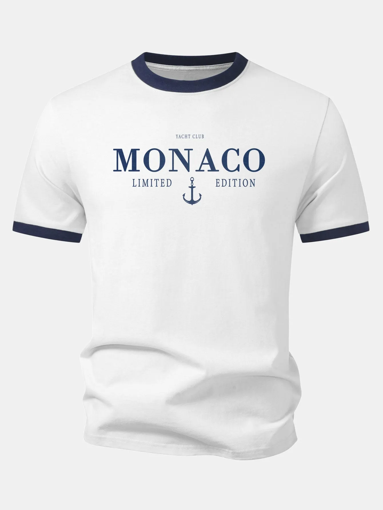 Monaco Print Contrast Ringer T-Shirt sold by Hoooyi product image thumbnail 3