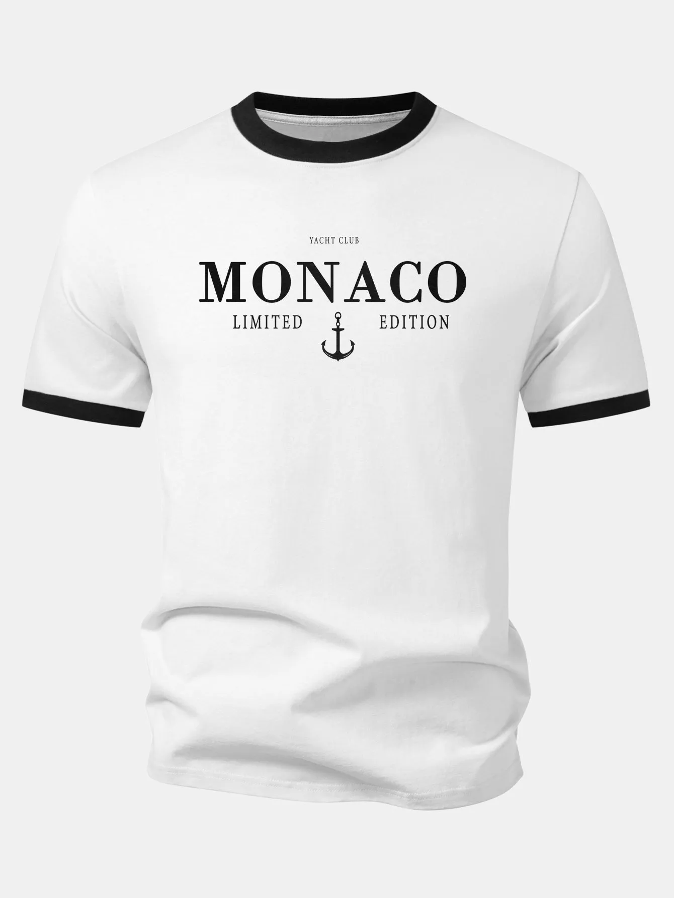 Monaco Print Contrast Ringer T-Shirt sold by Hoooyi product image thumbnail 2