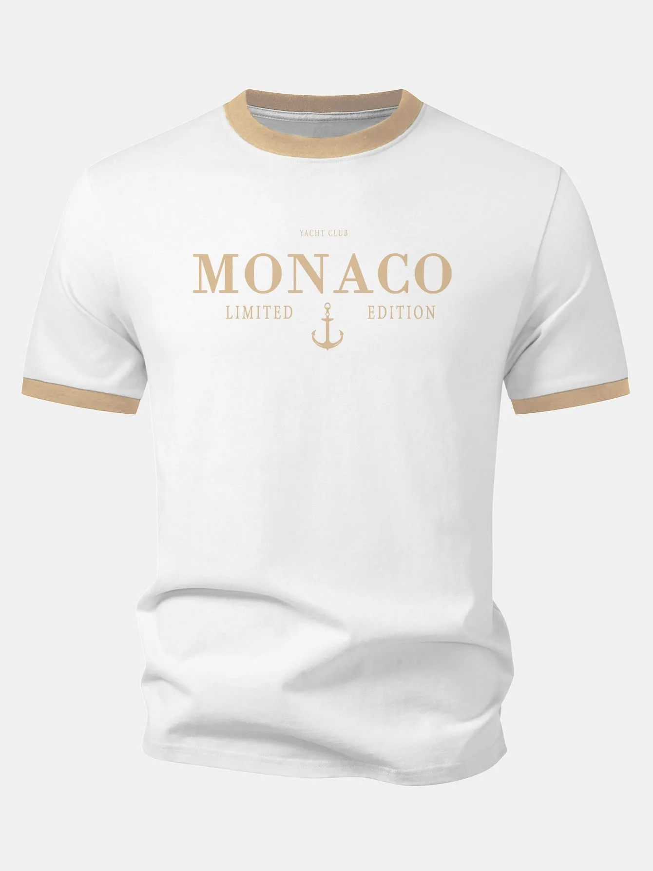 Monaco Print Contrast Ringer T-Shirt sold by Hoooyi product image thumbnail 4