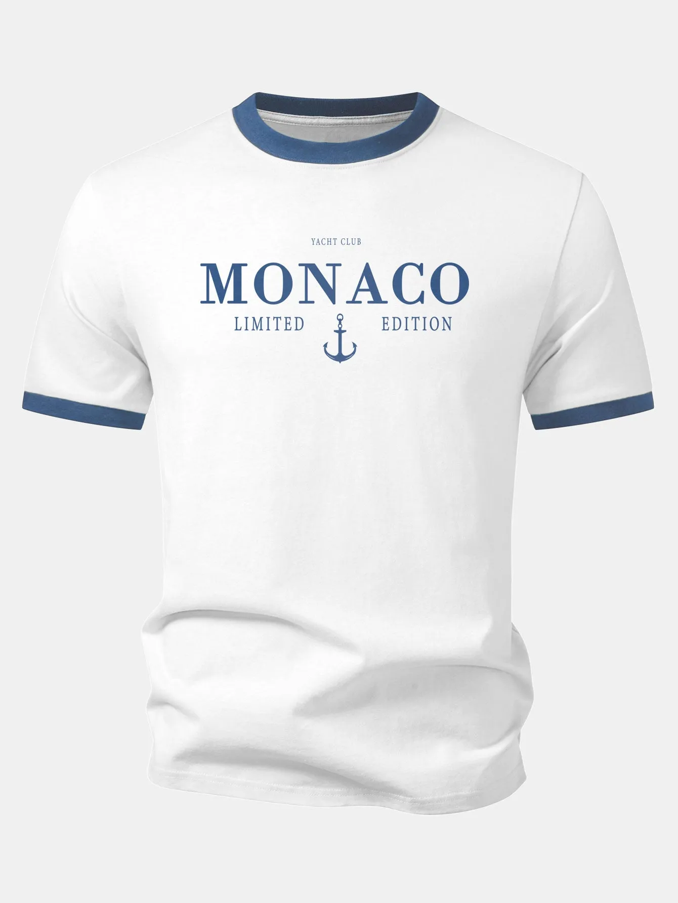 Monaco Print Contrast Ringer T-Shirt sold by Hoooyi