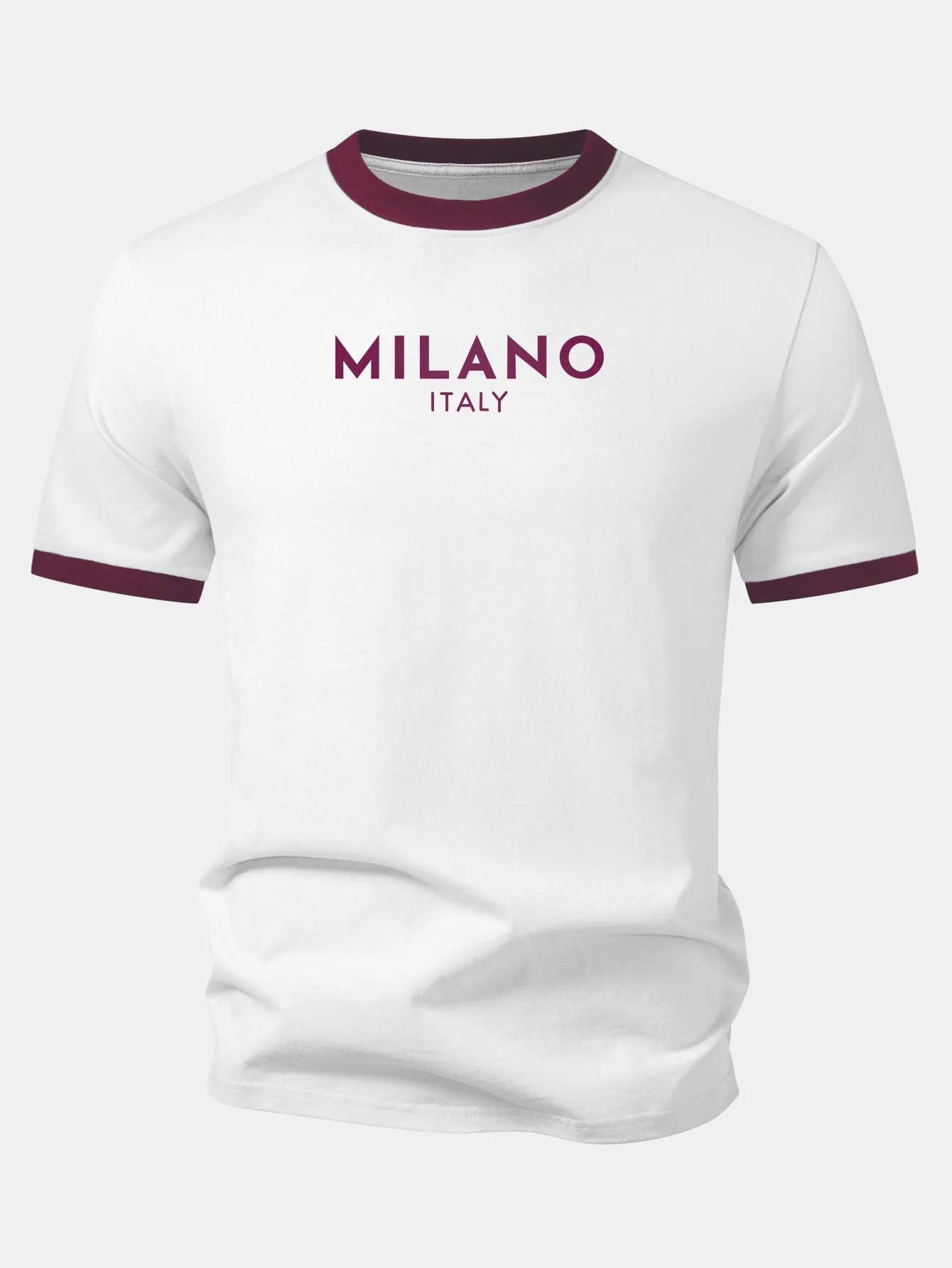 Milano Print Contrast Ringer T-Shirt sold by Hoooyi product image thumbnail 5