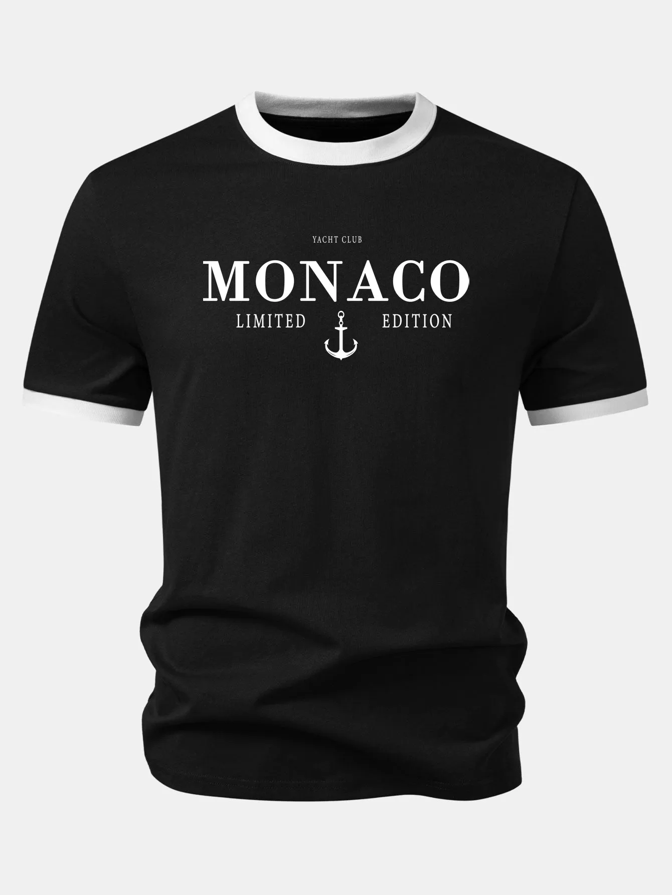 Monaco Print Contrast Ringer T-Shirt sold by Hoooyi product image thumbnail 4