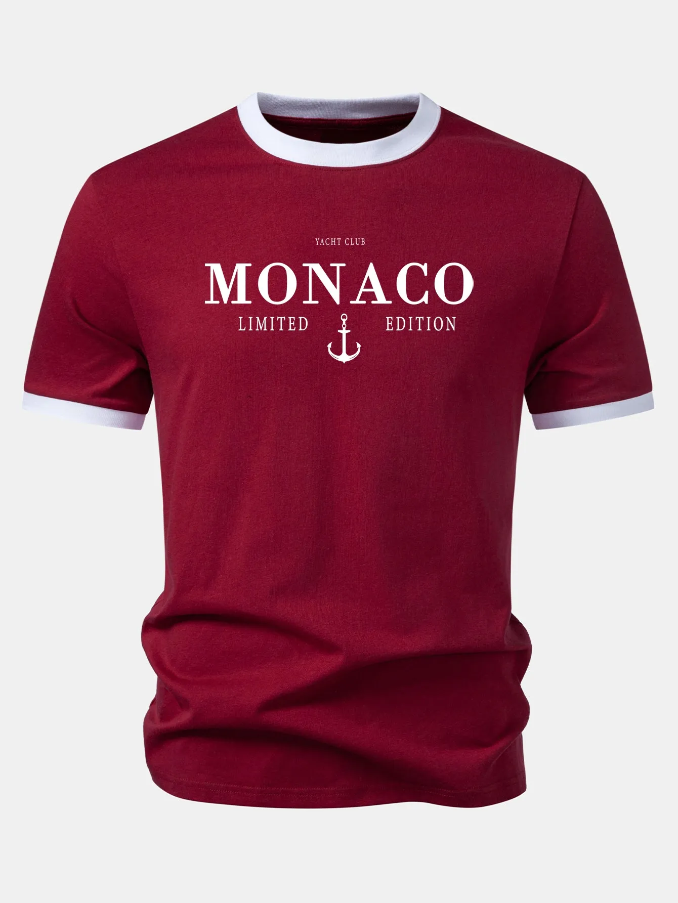 Monaco Print Contrast Ringer T-Shirt sold by Hoooyi product image thumbnail 5
