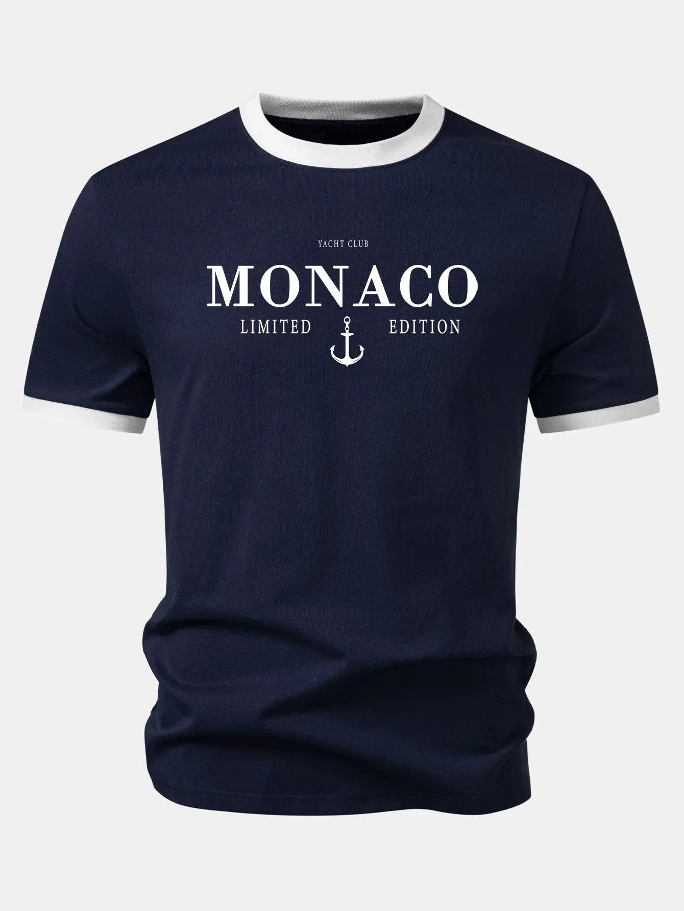 Monaco Print Contrast Ringer T-Shirt sold by Hoooyi product image thumbnail 2
