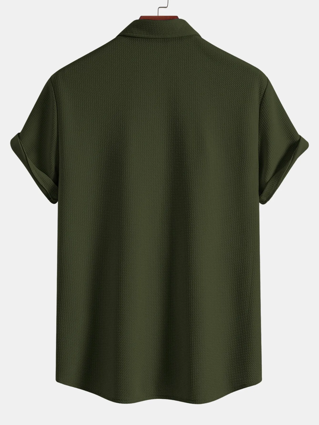 Muscle Fit Textured Button Up Shirt sold by Hoooyi product image thumbnail 2