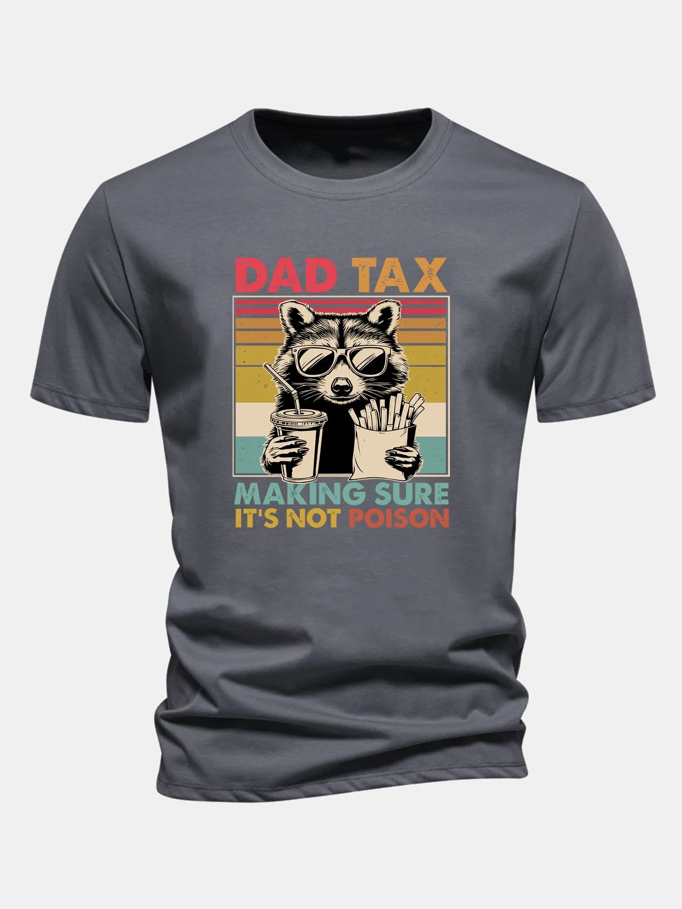 Regular Fit Dad Tax Raccoon Print Cotton T-Shirt sold by Hoooyi product image thumbnail 4