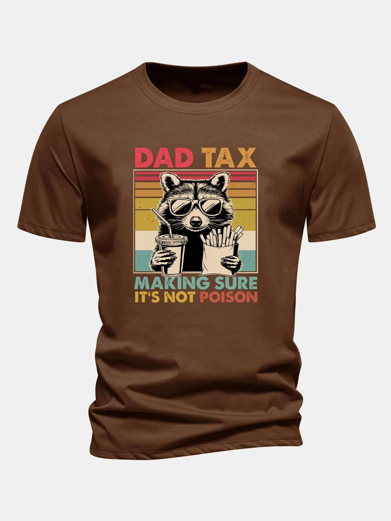 Regular Fit Dad Tax Raccoon Print Cotton T-Shirt sold by Hoooyi product image thumbnail 3