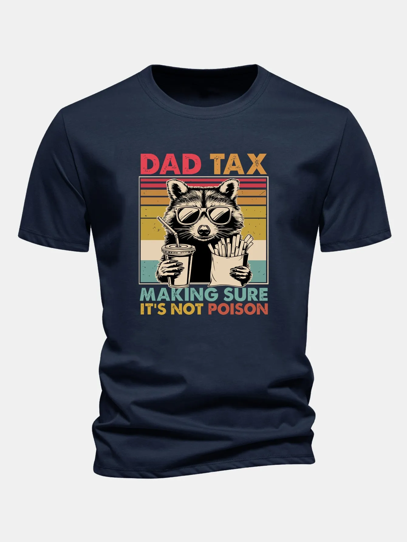 Regular Fit Dad Tax Raccoon Print Cotton T-Shirt sold by Hoooyi product image thumbnail 2