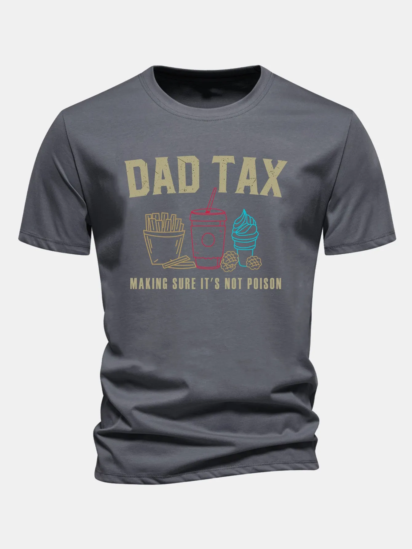 Regular Fit Dad Tax Print Cotton T-Shirt sold by Hoooyi product image thumbnail 4