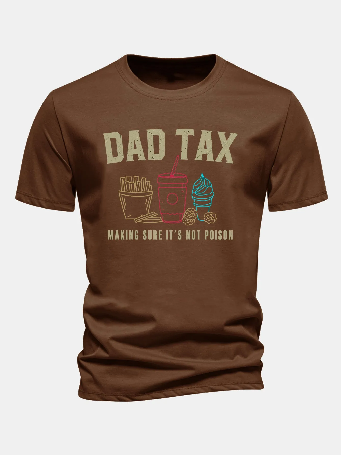 Regular Fit Dad Tax Print Cotton T-Shirt sold by Hoooyi product image thumbnail 3
