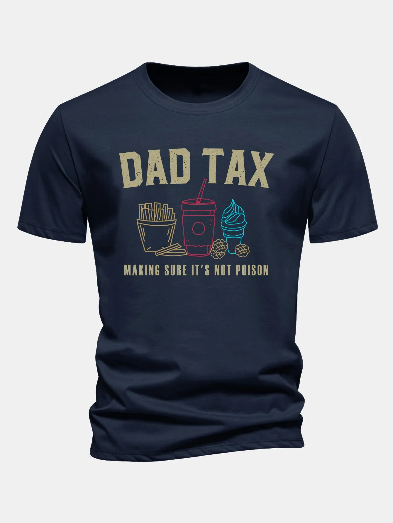Regular Fit Dad Tax Print Cotton T-Shirt sold by Hoooyi product image thumbnail 2