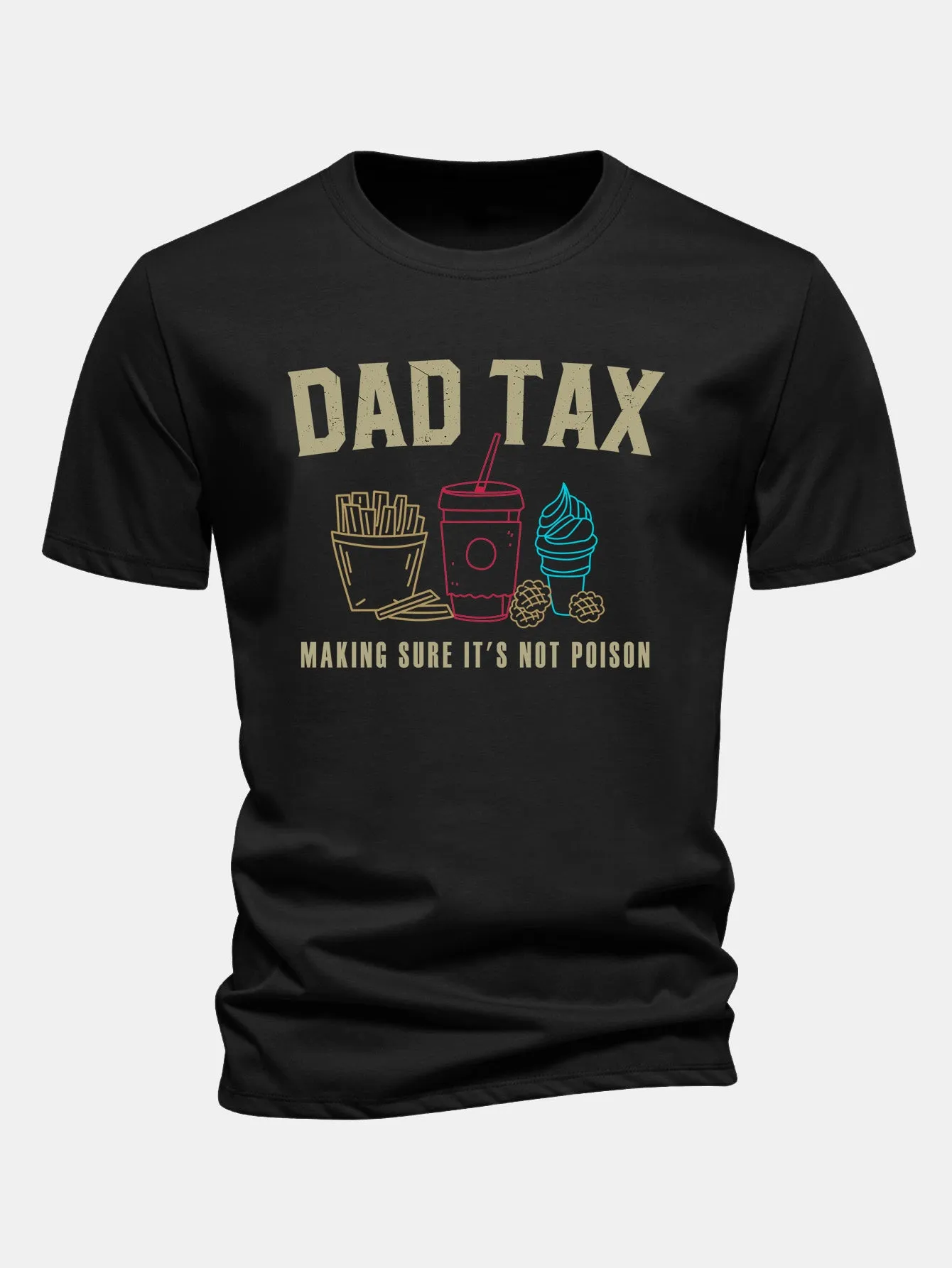 Regular Fit Dad Tax Print Cotton T-Shirt sold by Hoooyi
