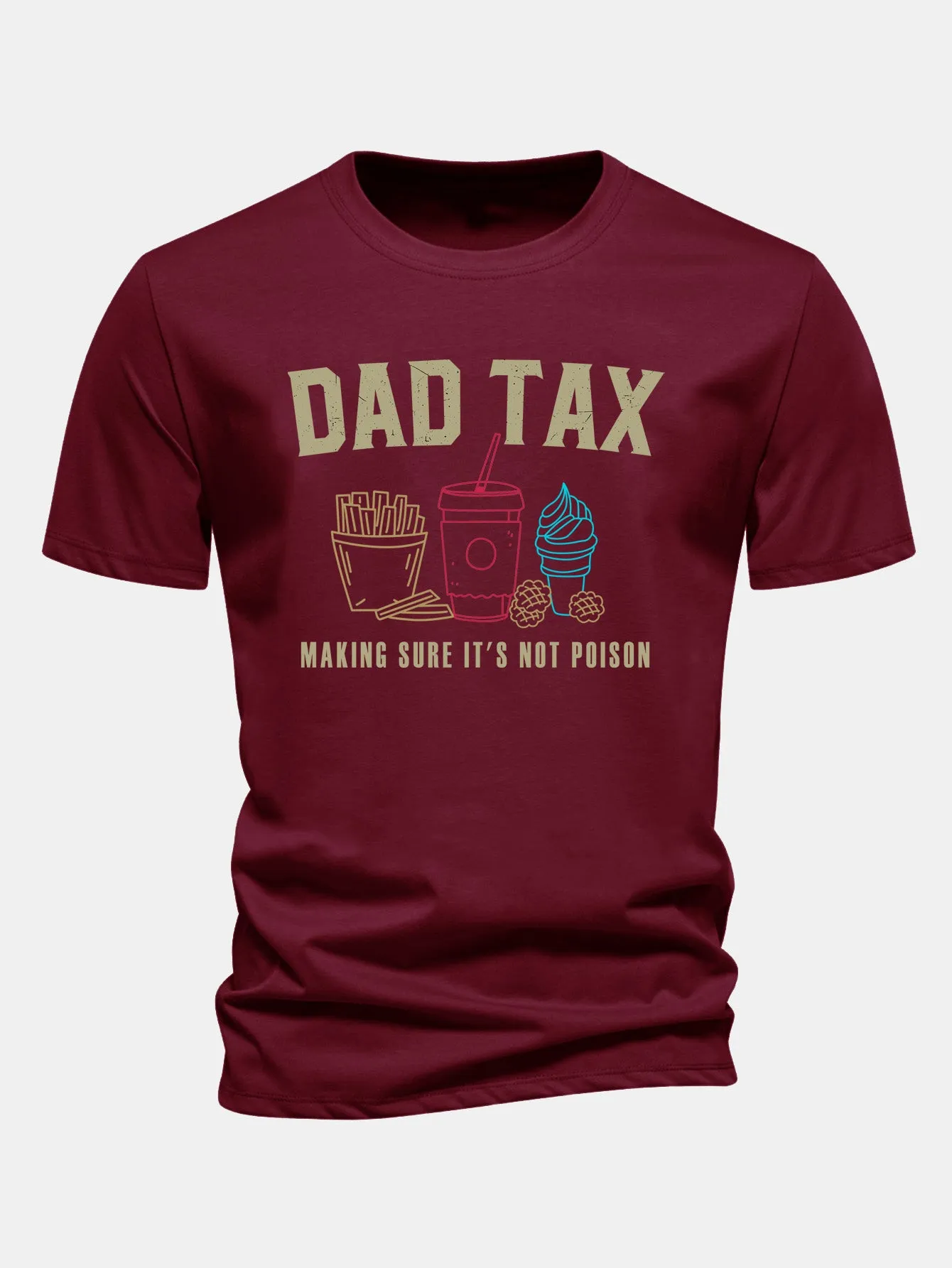 Regular Fit Dad Tax Print Cotton T-Shirt sold by Hoooyi product image thumbnail 5