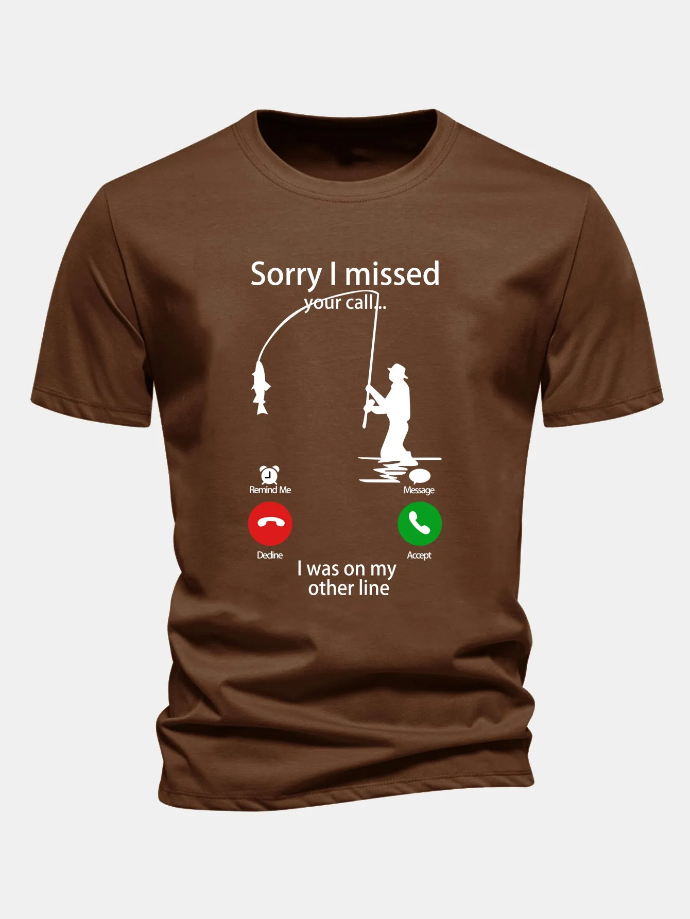 Regular Fit Fishing Print Cotton T-Shirt sold by Hoooyi product image thumbnail 5