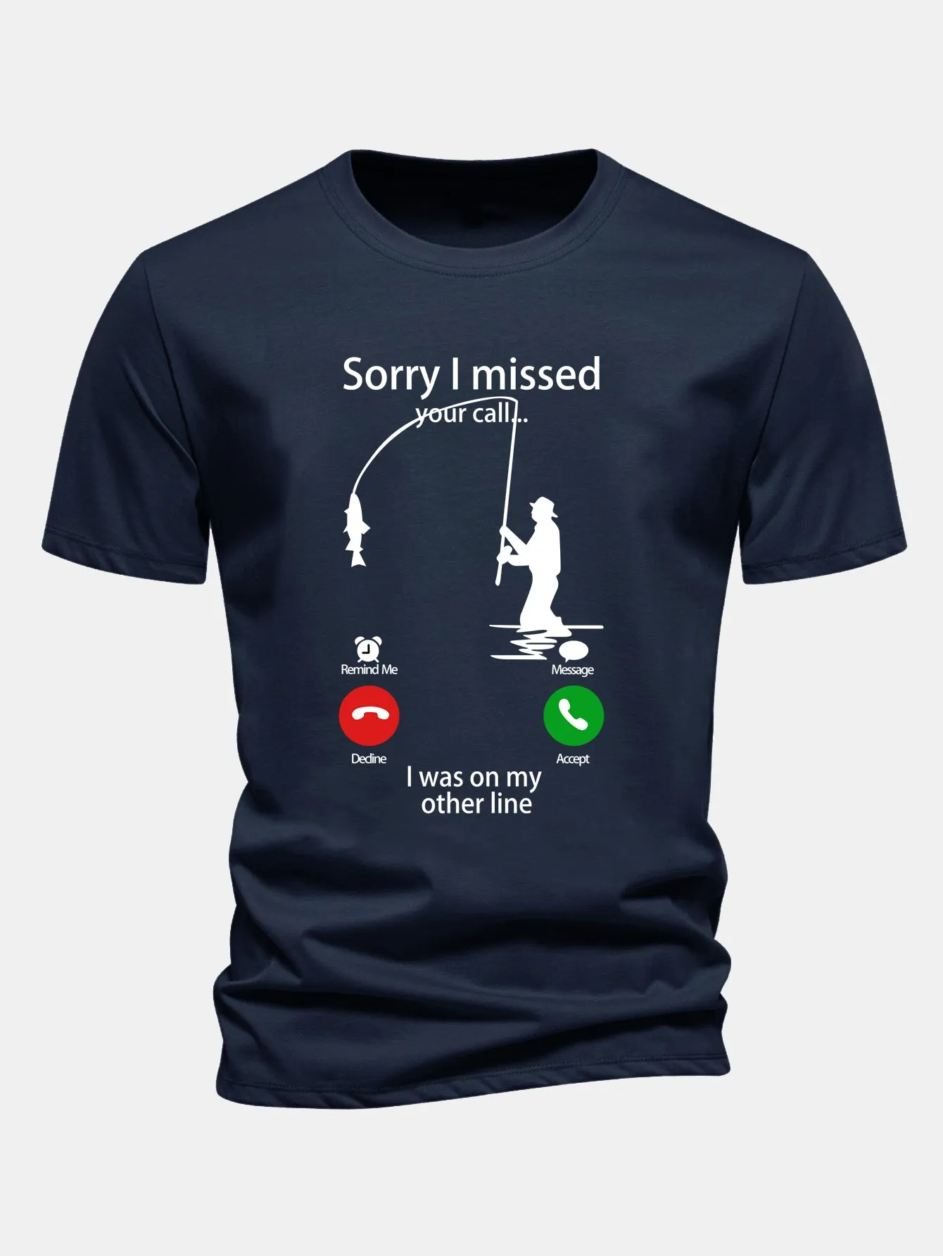 Regular Fit Fishing Print Cotton T-Shirt sold by Hoooyi product image thumbnail 3