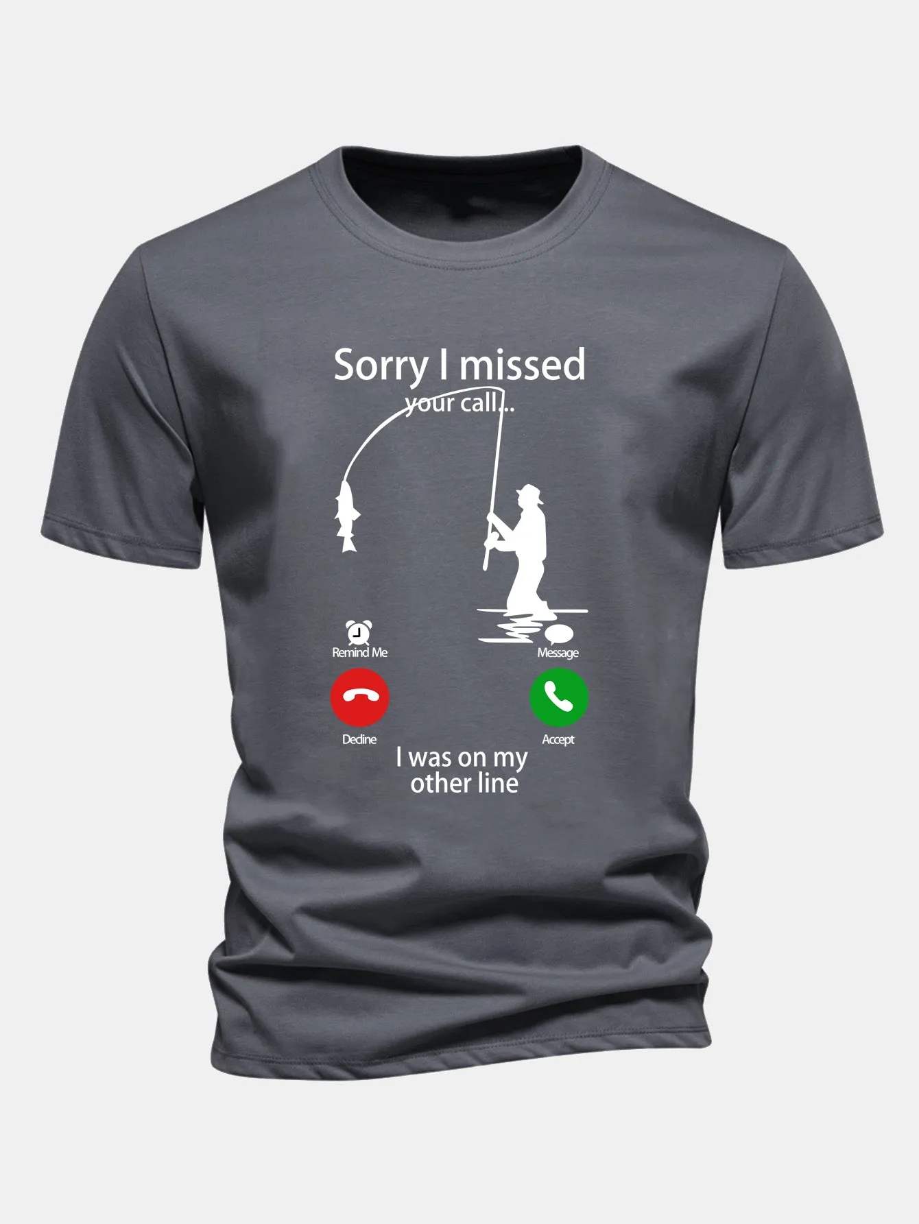 Regular Fit Fishing Print Cotton T-Shirt sold by Hoooyi product image thumbnail 4