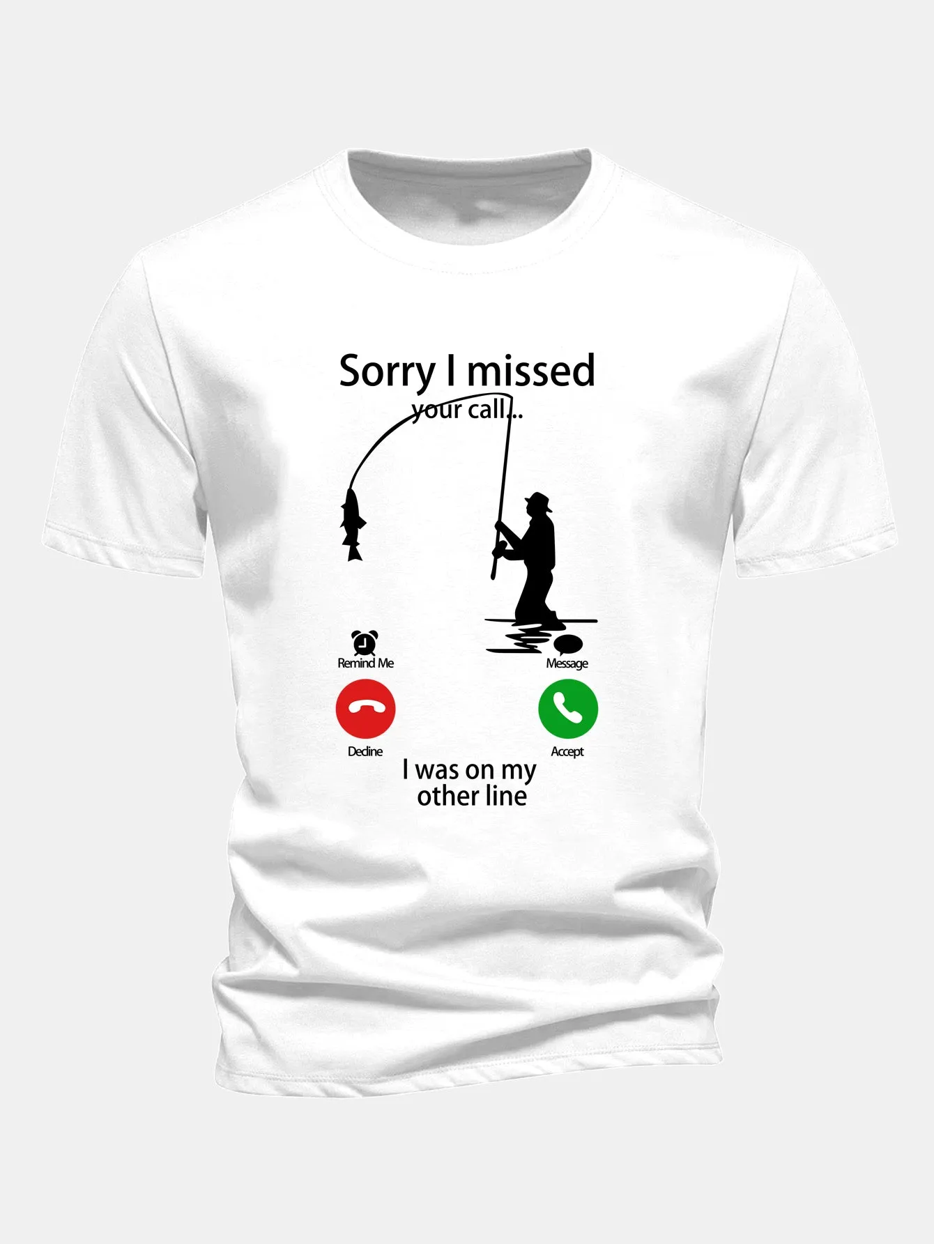 Regular Fit Fishing Print Cotton T-Shirt sold by Hoooyi product image thumbnail 2