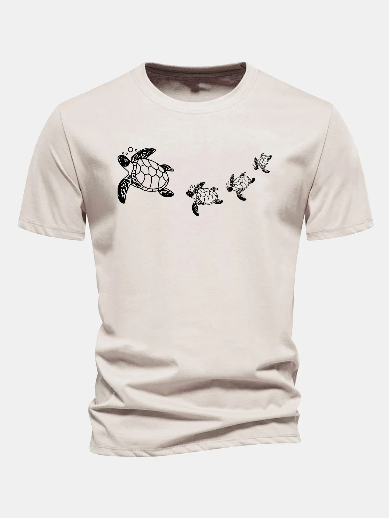 Regular Fit Sea Turtle Print Cotton T-Shirt sold by Hoooyi product image thumbnail 4