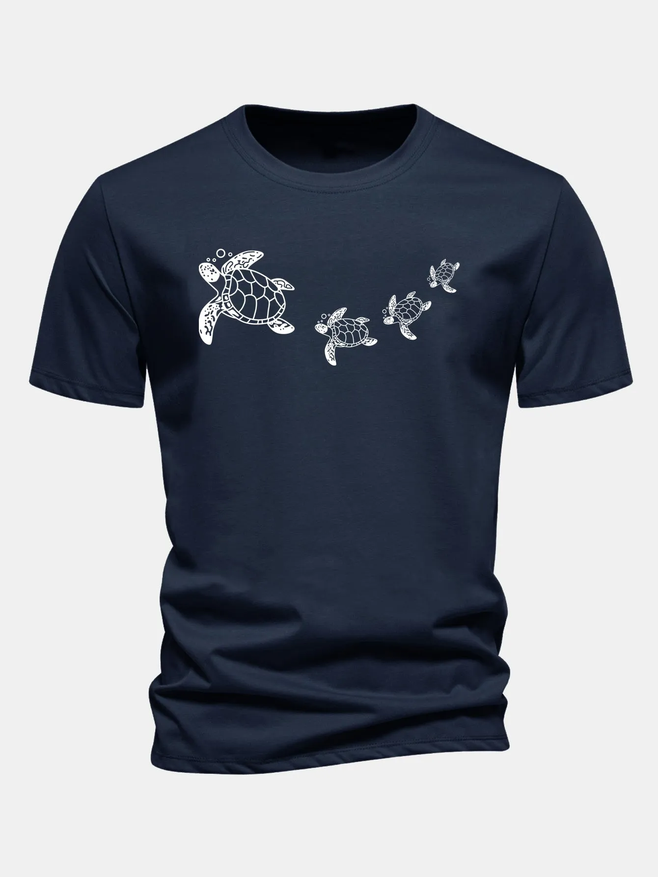 Regular Fit Sea Turtle Print Cotton T-Shirt sold by Hoooyi product image thumbnail 2