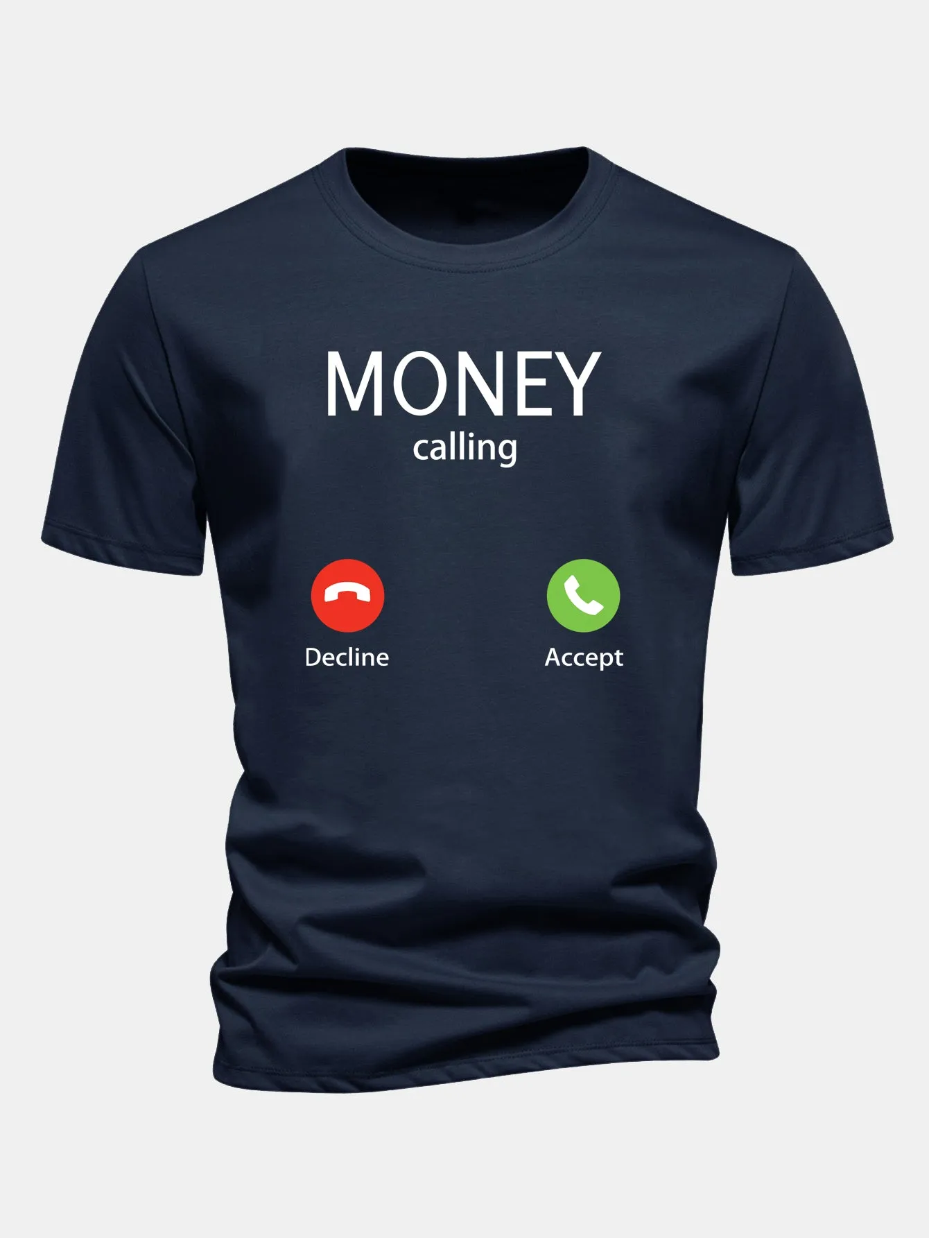 Regular Fit Money Calling Print Cotton T-Shirt sold by Hoooyi product image thumbnail 2