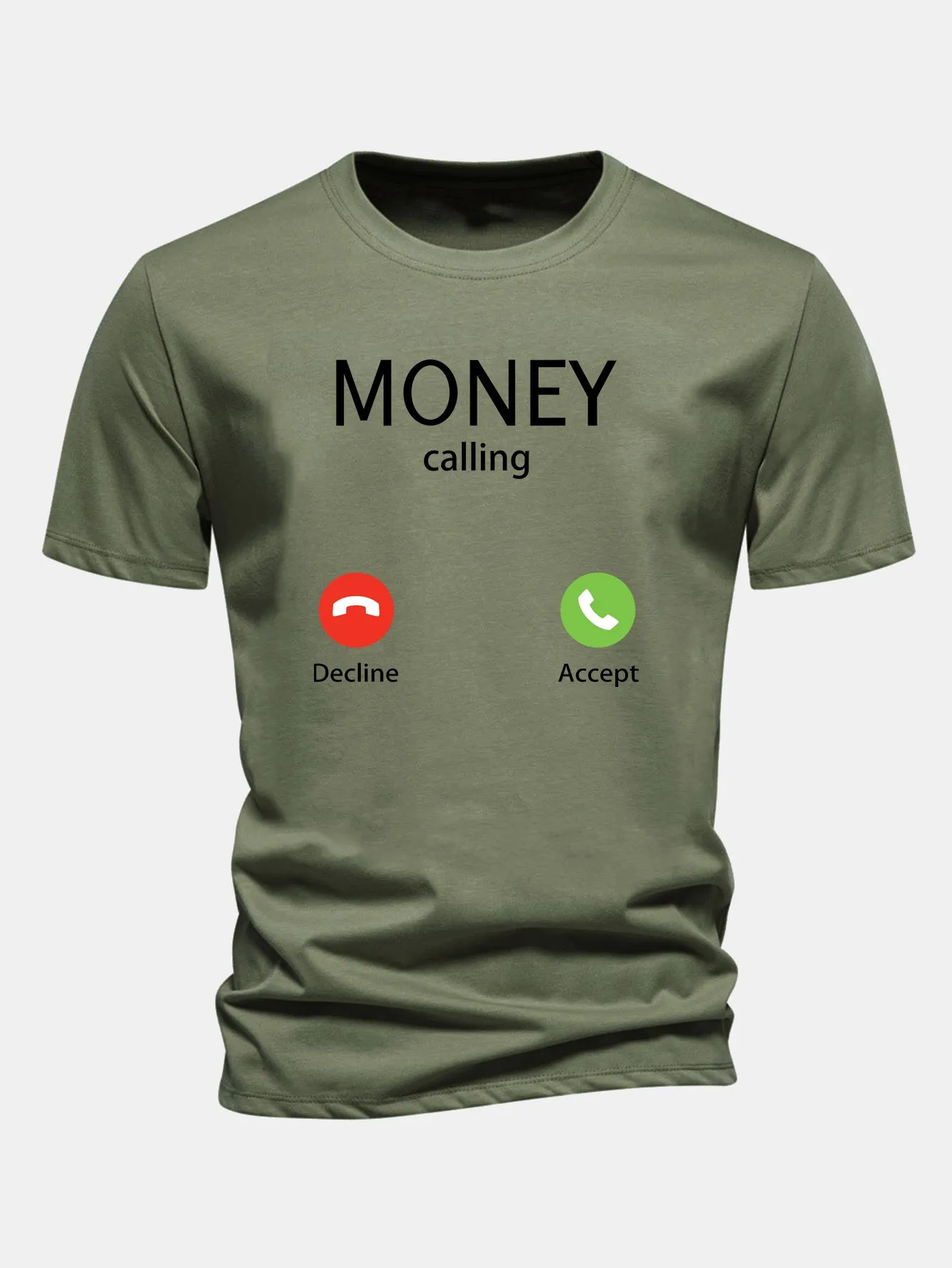 Regular Fit Money Calling Print Cotton T-Shirt sold by Hoooyi product image thumbnail 5
