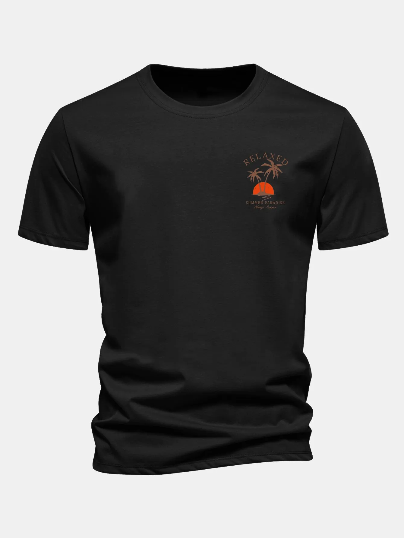 Regular Fit Palm Tree Print Cotton T-Shirt sold by Hoooyi product image thumbnail 3